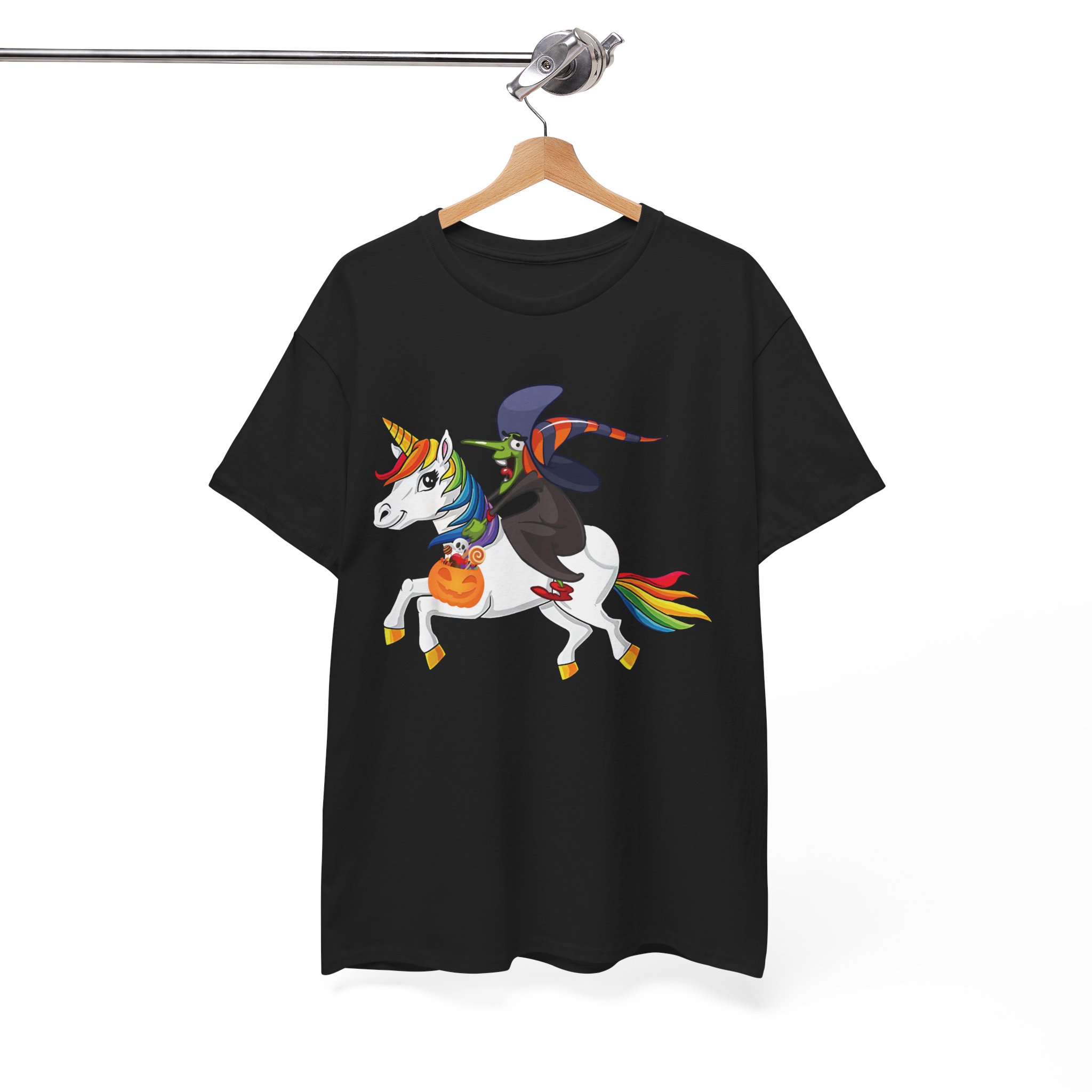 Halloween Unicorn T-Shirt - Rainbow Unicorn Trick-or-Treat Tee for Kids & Adults - Image 2