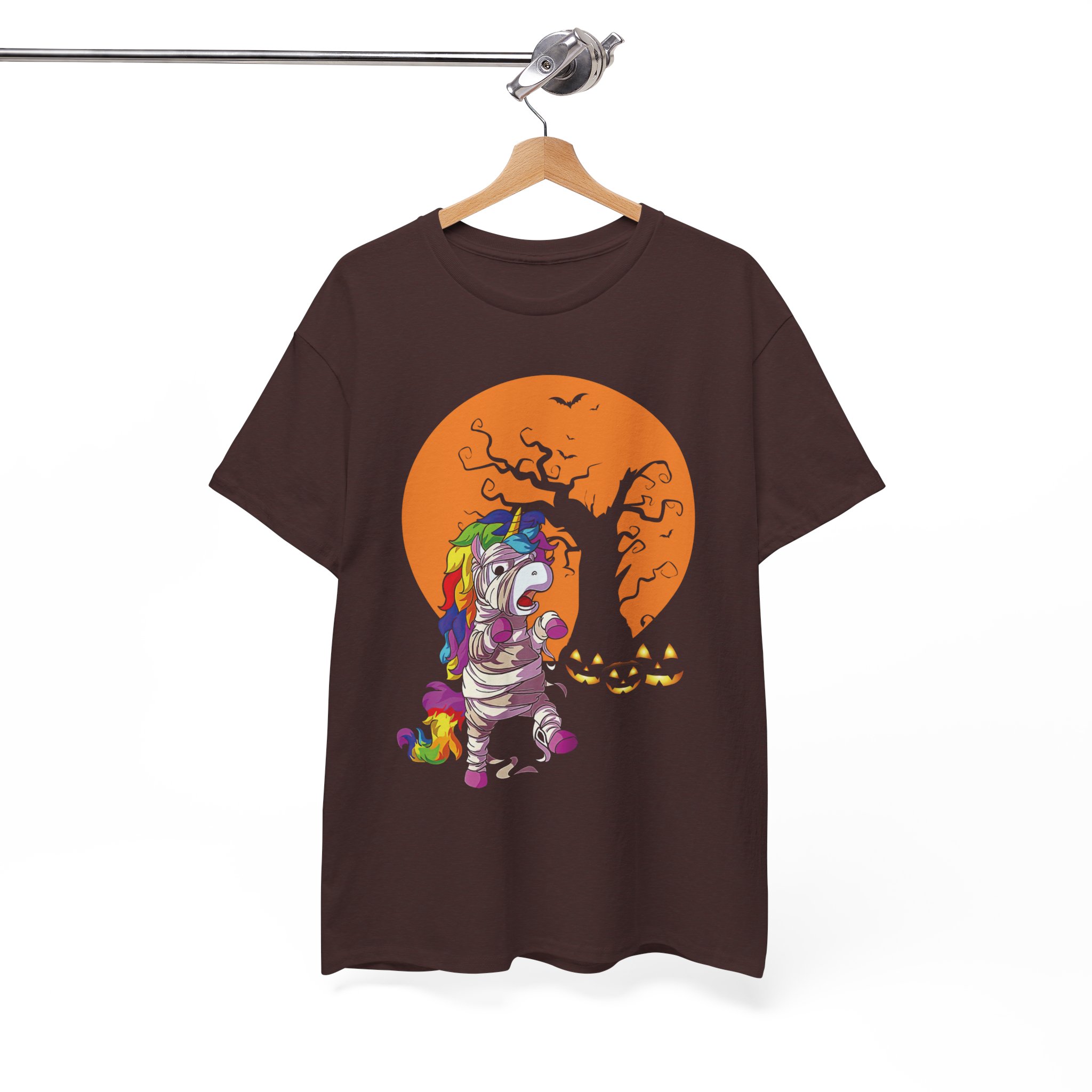 Halloween Unicorn Tee - Rainbow Unicorn Mummy Costume with Jack-O'-Lanterns - Image 8