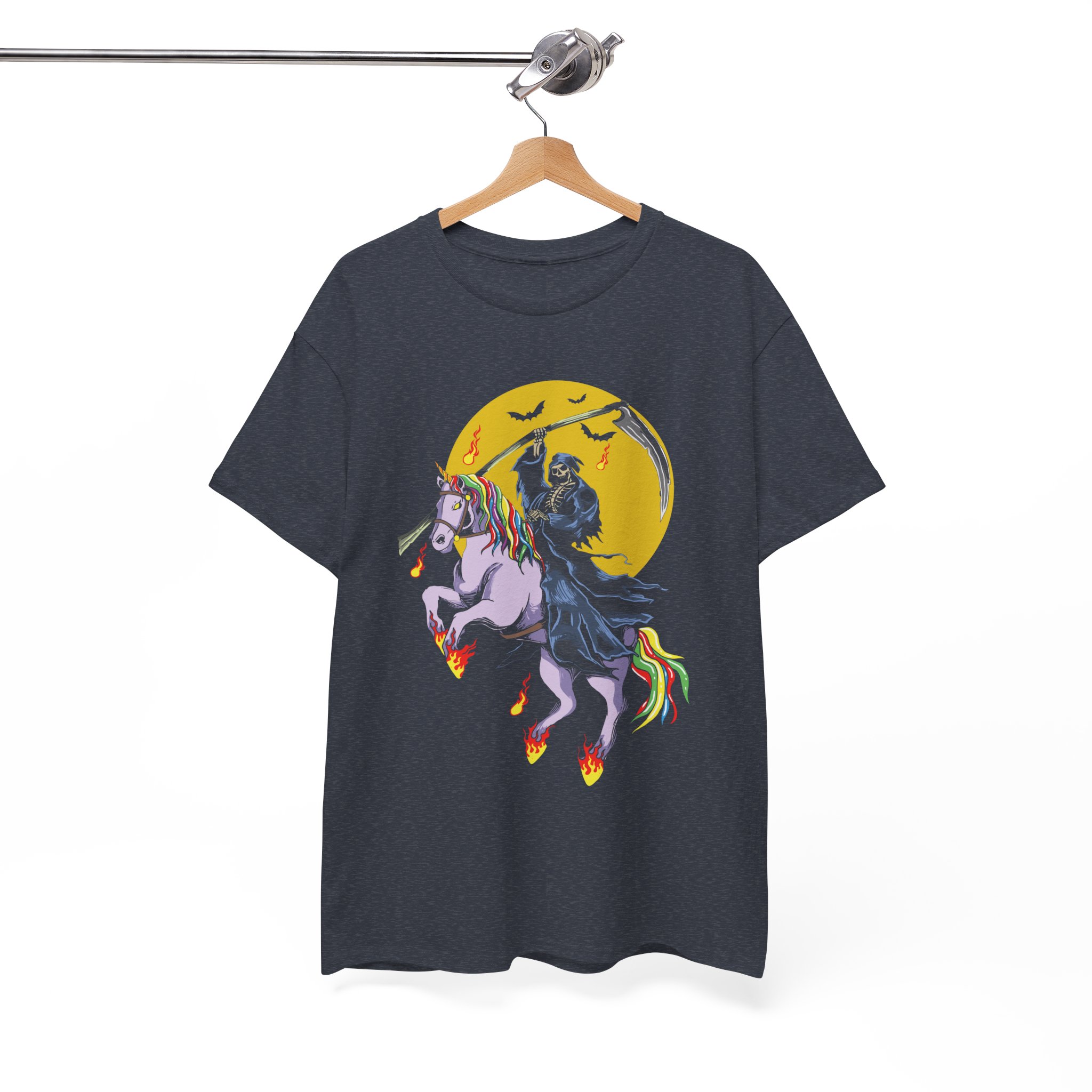 Grim Reaper Unicorn T‑Shirt - Gothic Rainbow Horse Moon Tee - Image 7