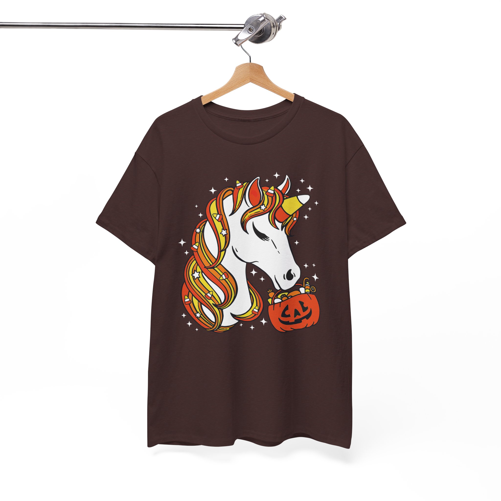 Halloween Unicorn T-Shirt - Cute Pumpkin Trick-or-Treat Graphic Tee - Image 2