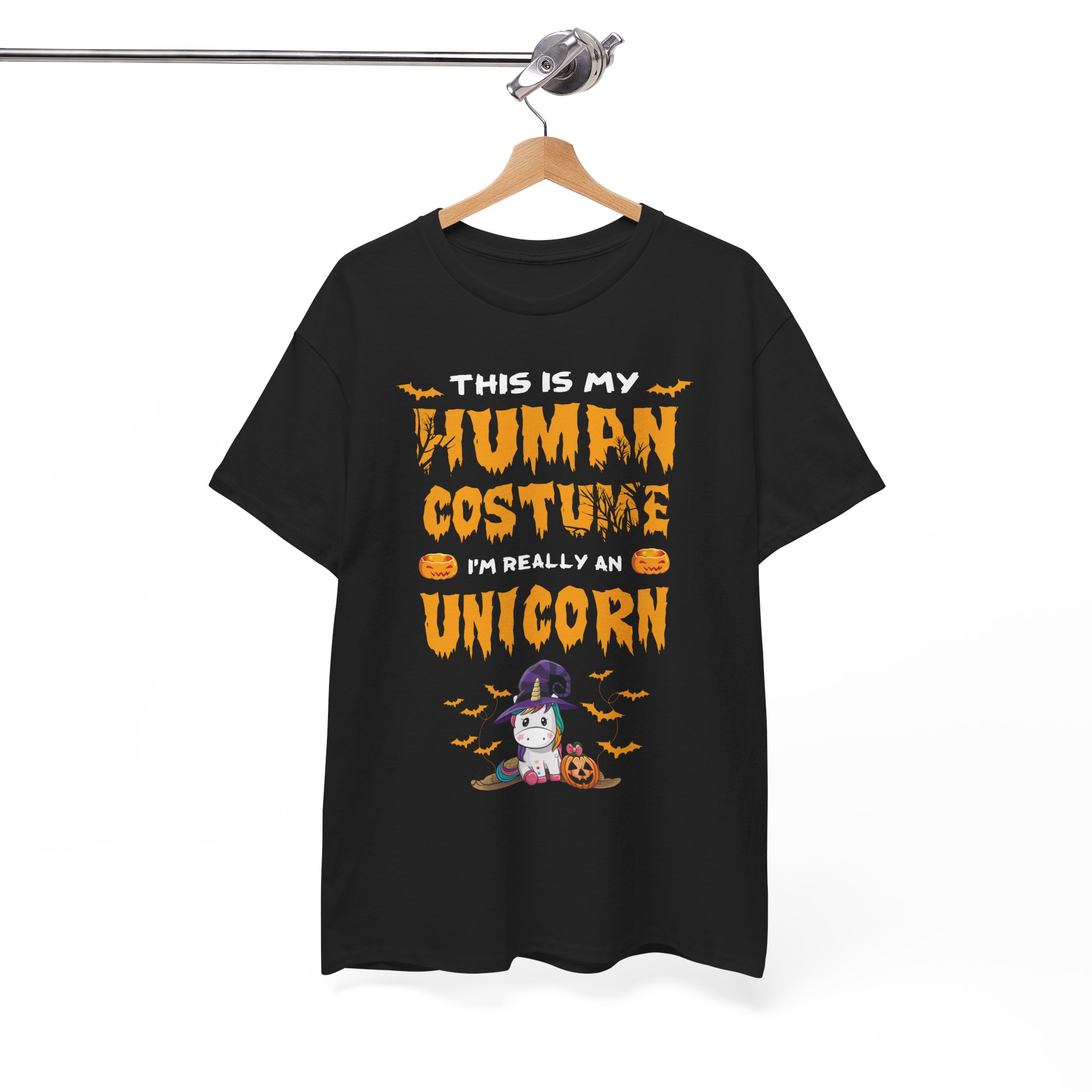 Halloween Unicorn T‑Shirt - "This Is My Human Costume I'm Really A Unicorn" - Image 3