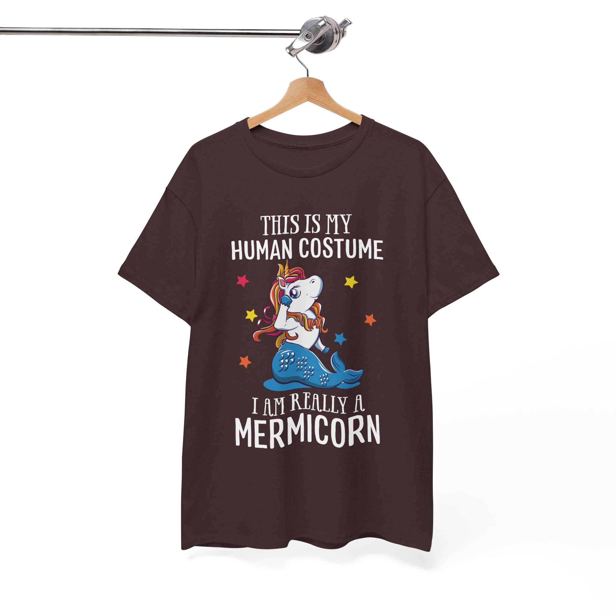 Mermicorn T‑Shirt - "This Is My Human Costume, I Am Really a Mermicorn" Cute Unicorn Merfolk Tee - Image 9