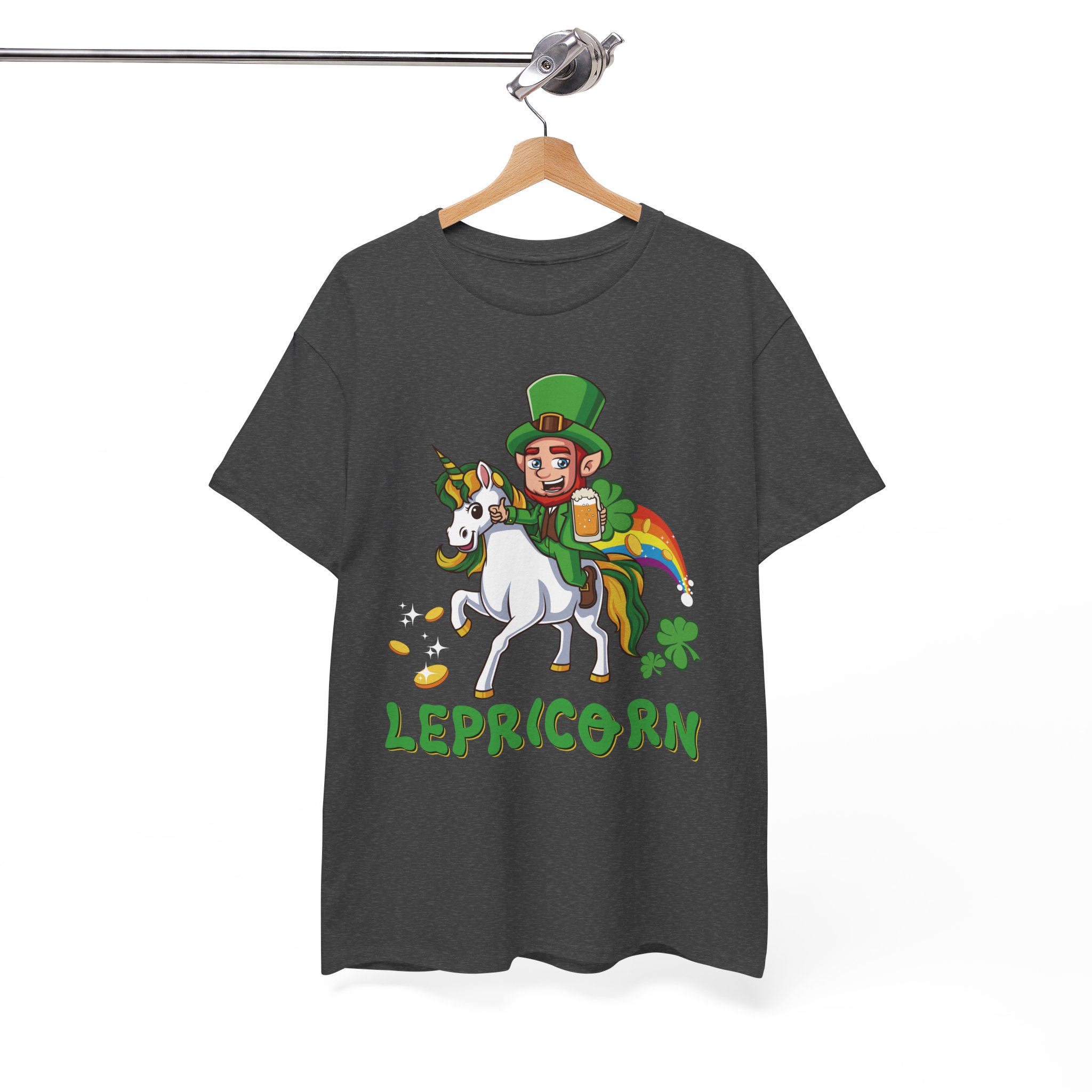 Lepricorn T-Shirt - St. Patrick’s Day Leprechaun Unicorn Graphic Tee - Image 5