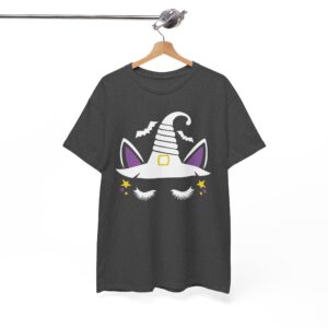Witch Cat Tee - Cute Halloween Cat Witch Hat Graphic T-Shirt