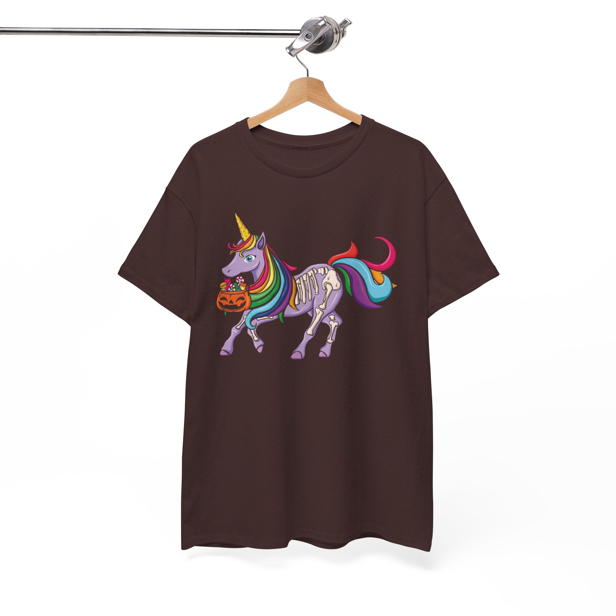 Halloween Rainbow Unicorn T-Shirt - Trick-or-Treat Pumpkin Costume Tee - Image 2