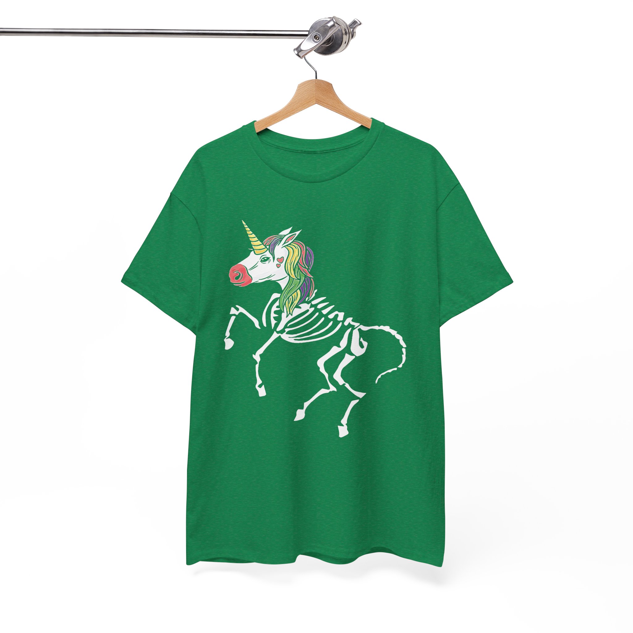 Skeleton Unicorn T‑Shirt - Rainbow Skull Fantasy Tee - Image 5