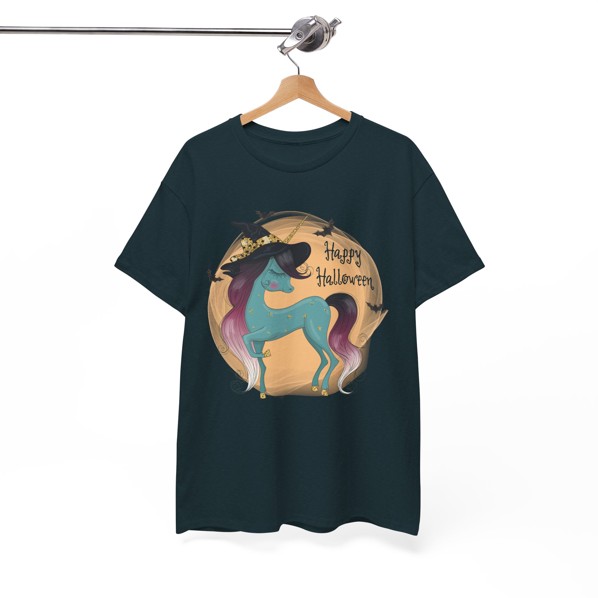 Happy Halloween Unicorn T-Shirt - Witch Hat Fantasy Tee - Image 6
