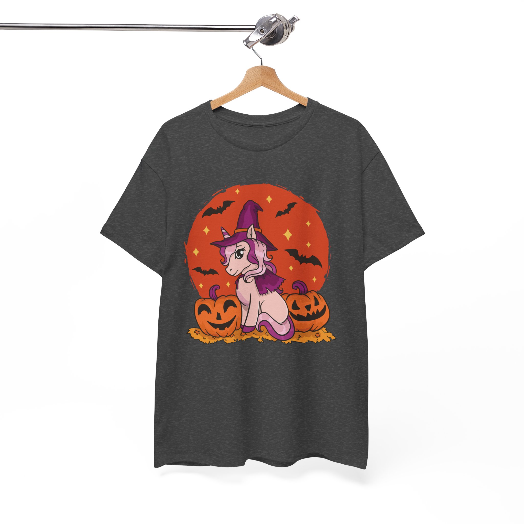 Halloween Witch Unicorn T‑Shirt – Cute Pumpkin & Bats Costume Tee - Image 7