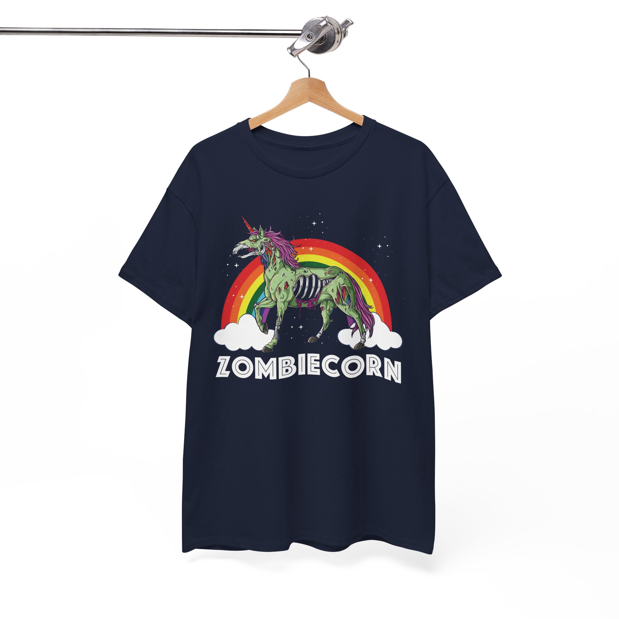 Zombiecorn T‑Shirt - Cute Zombie Unicorn Rainbow Halloween Graphic Tee - Image 6