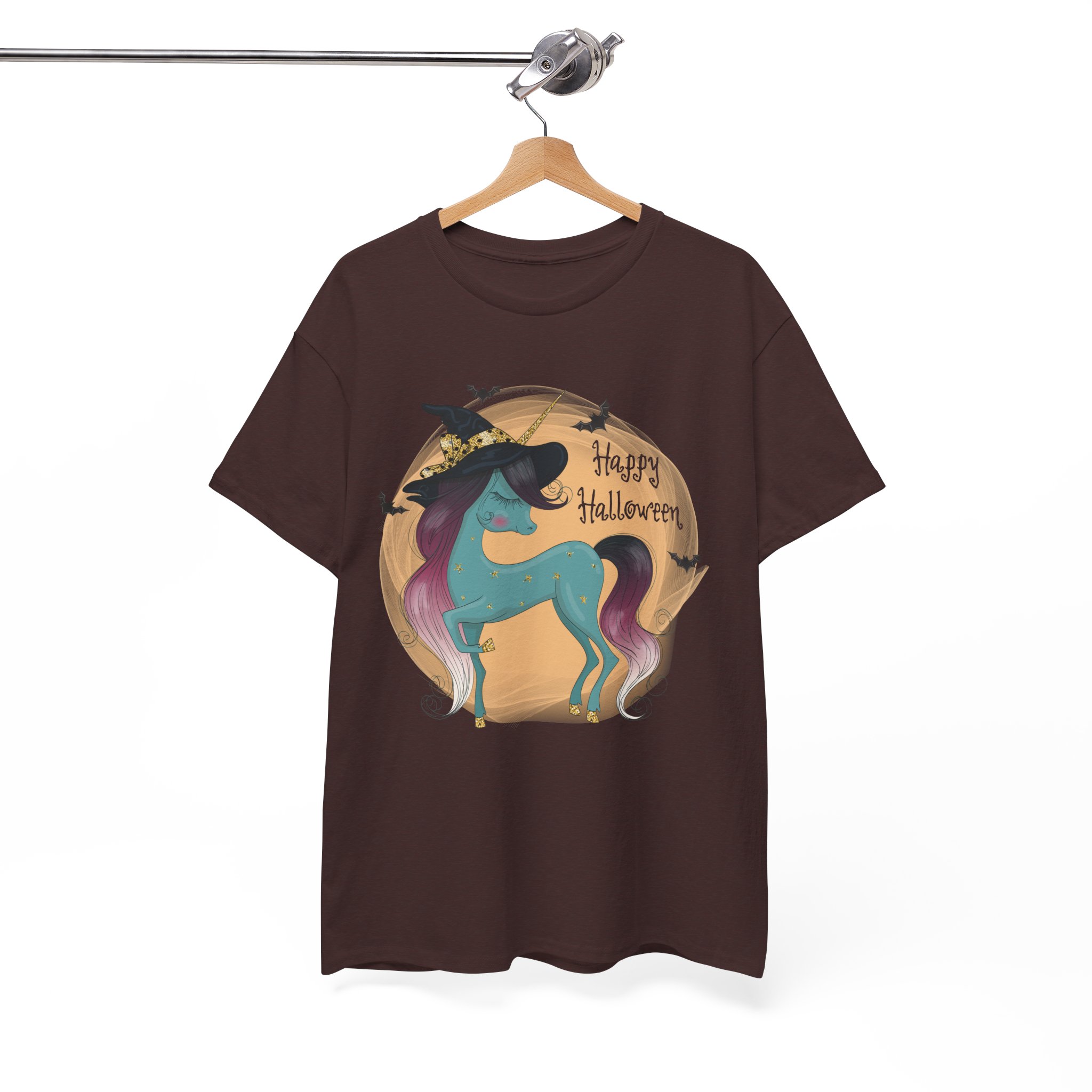Happy Halloween Unicorn T-Shirt - Witch Hat Fantasy Tee - Image 2