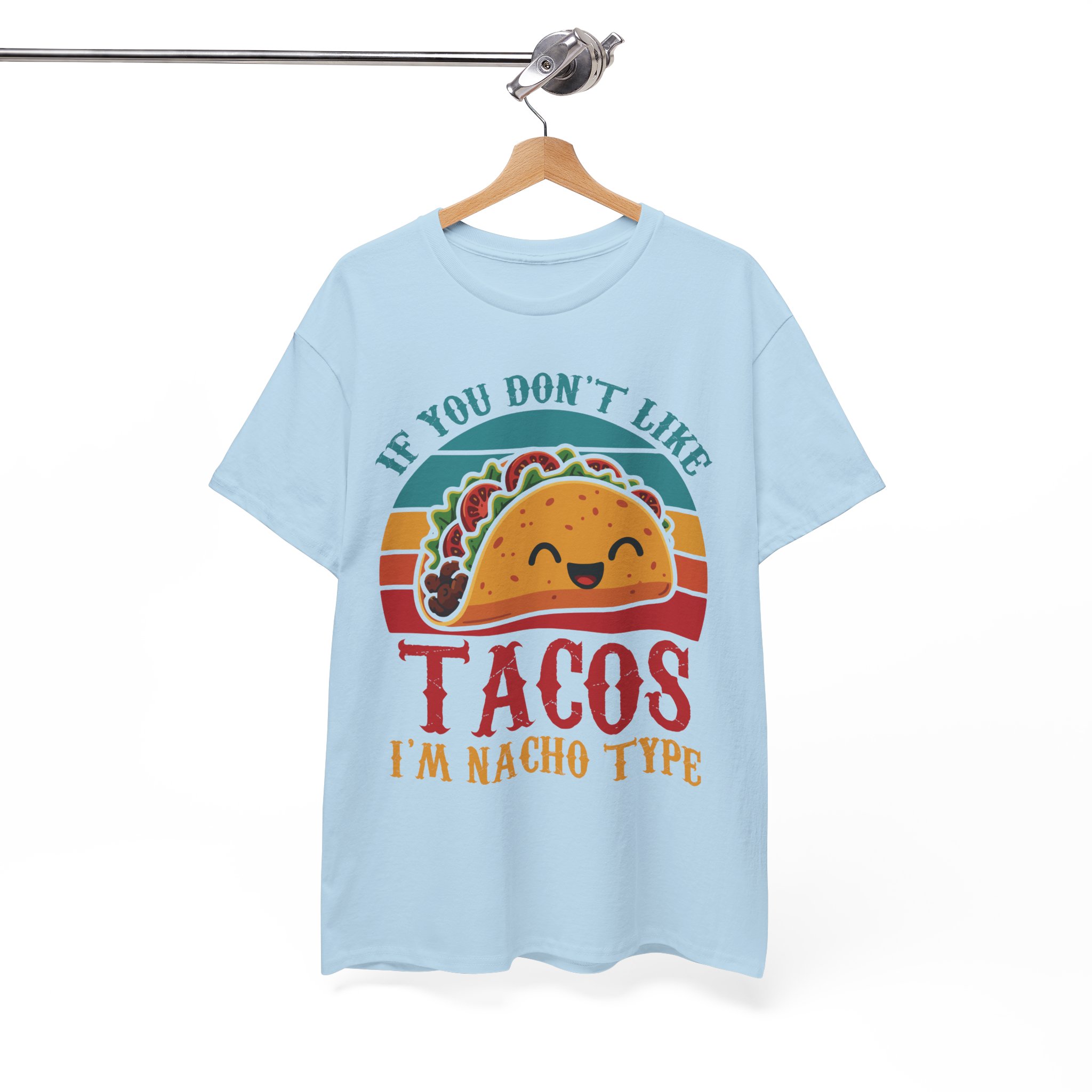 "If You Don't Like Tacos I'm Nacho Type" Retro Taco Shirt - Image 10