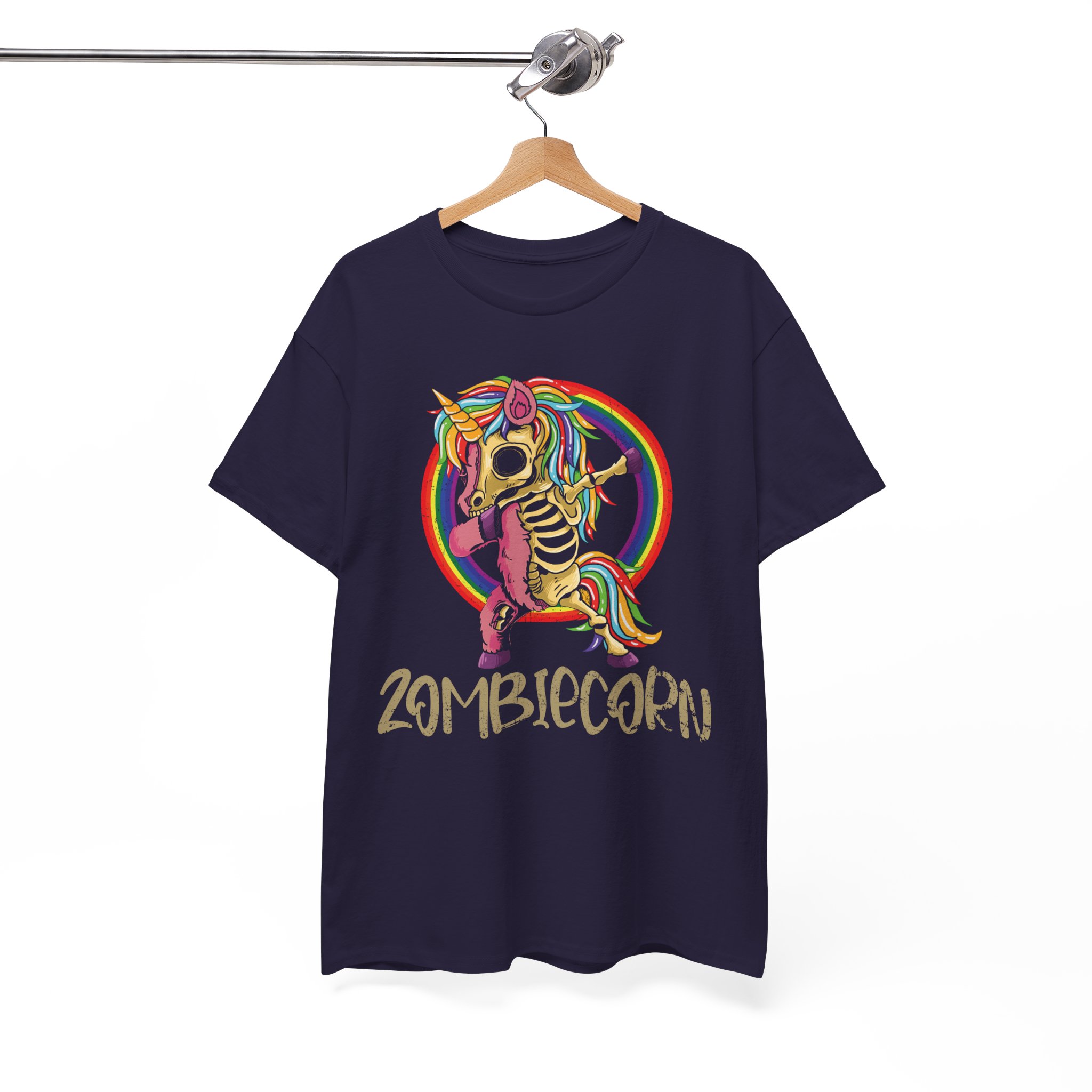 Zombiecorn T-Shirt - Rainbow Skeletal Unicorn Graphic Tee - Image 8