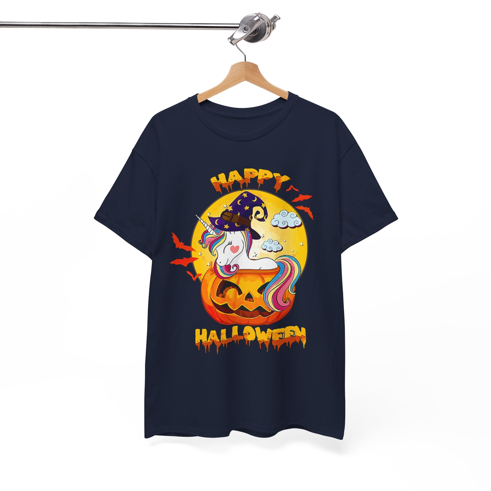 Happy Halloween Unicorn T-Shirt - Cute Rainbow Unicorn on Jack-o'-Lantern Tee - Image 6