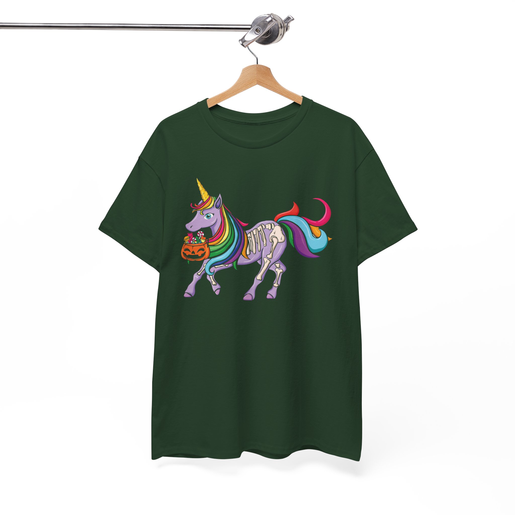 Halloween Rainbow Unicorn T-Shirt - Trick-or-Treat Pumpkin Costume Tee - Image 4