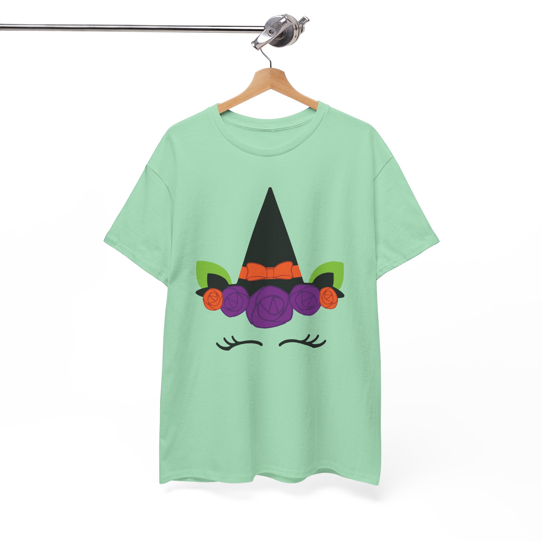 Witch Unicorn Tee - Floral Witch Hat Cute Halloween Shirt - Image 4