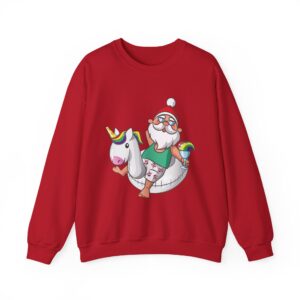 Santa on Unicorn Float Crewneck Sweatshirt