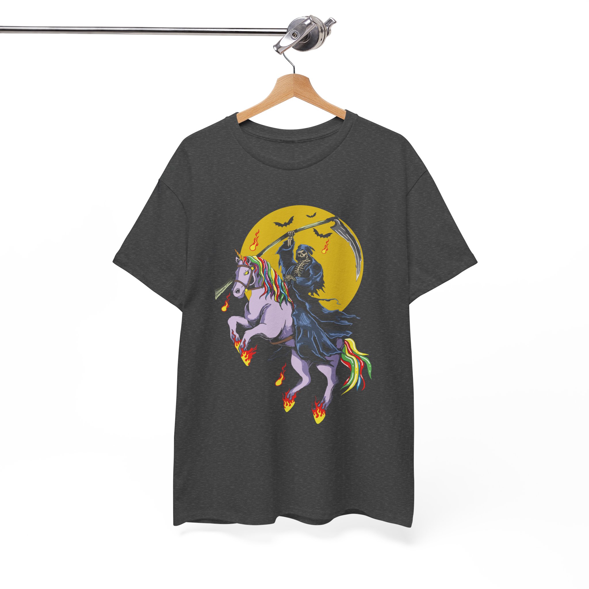 Grim Reaper Unicorn T‑Shirt - Gothic Rainbow Horse Moon Tee - Image 5