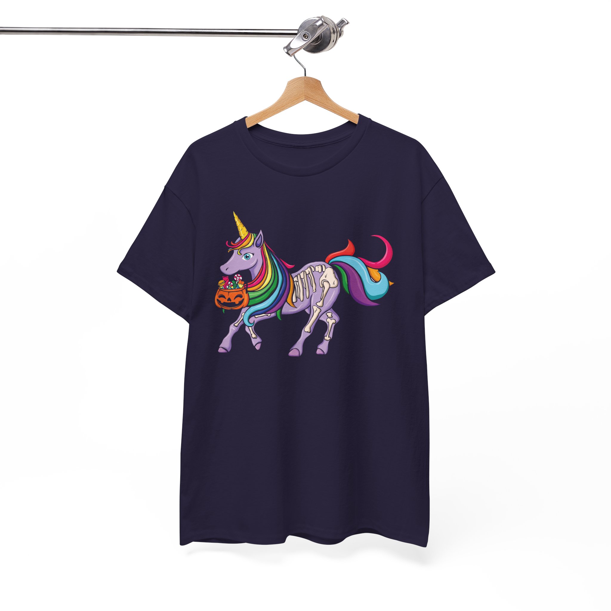 Halloween Rainbow Unicorn T-Shirt - Trick-or-Treat Pumpkin Costume Tee - Image 9