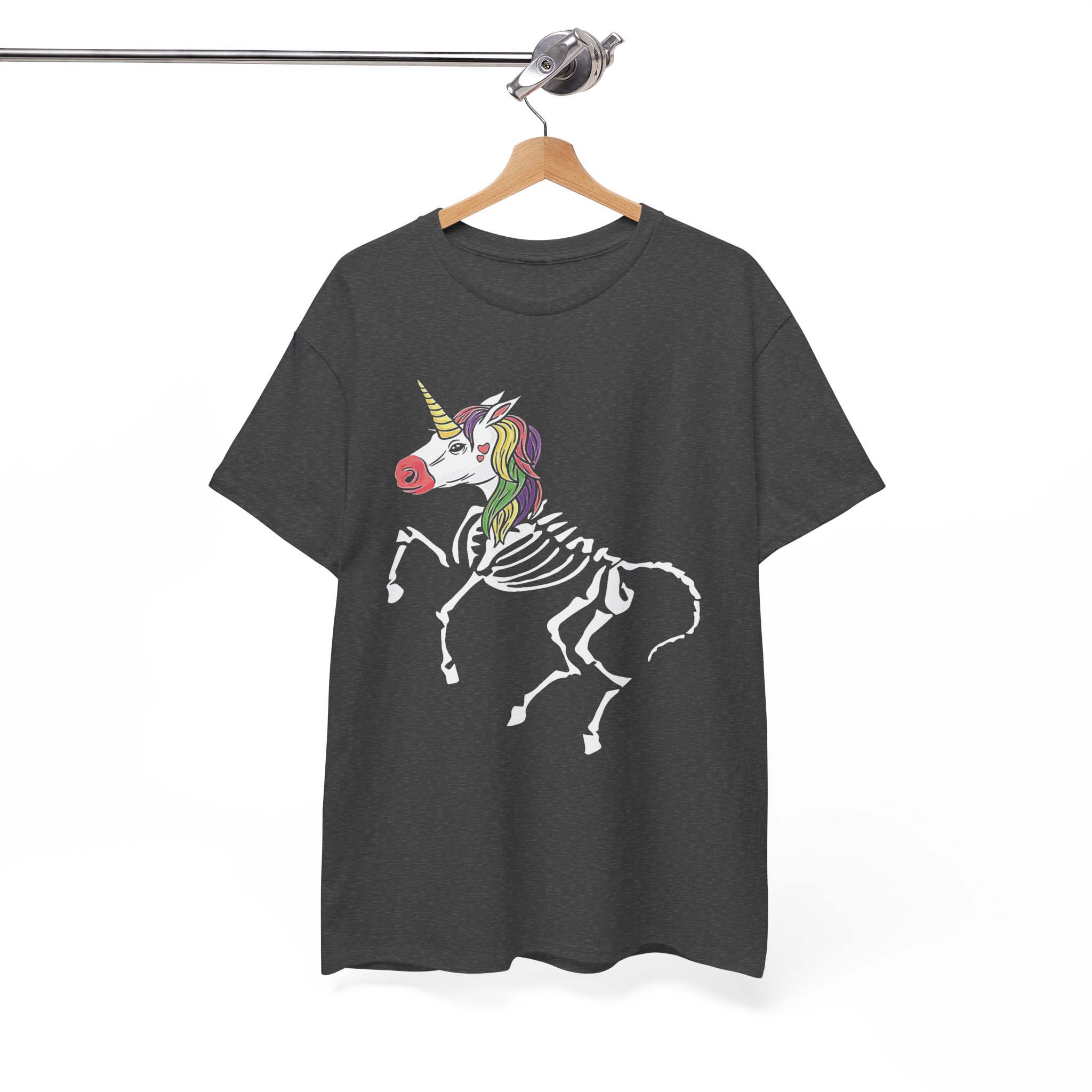 Skeleton Unicorn T‑Shirt - Rainbow Skull Fantasy Tee - Image 6