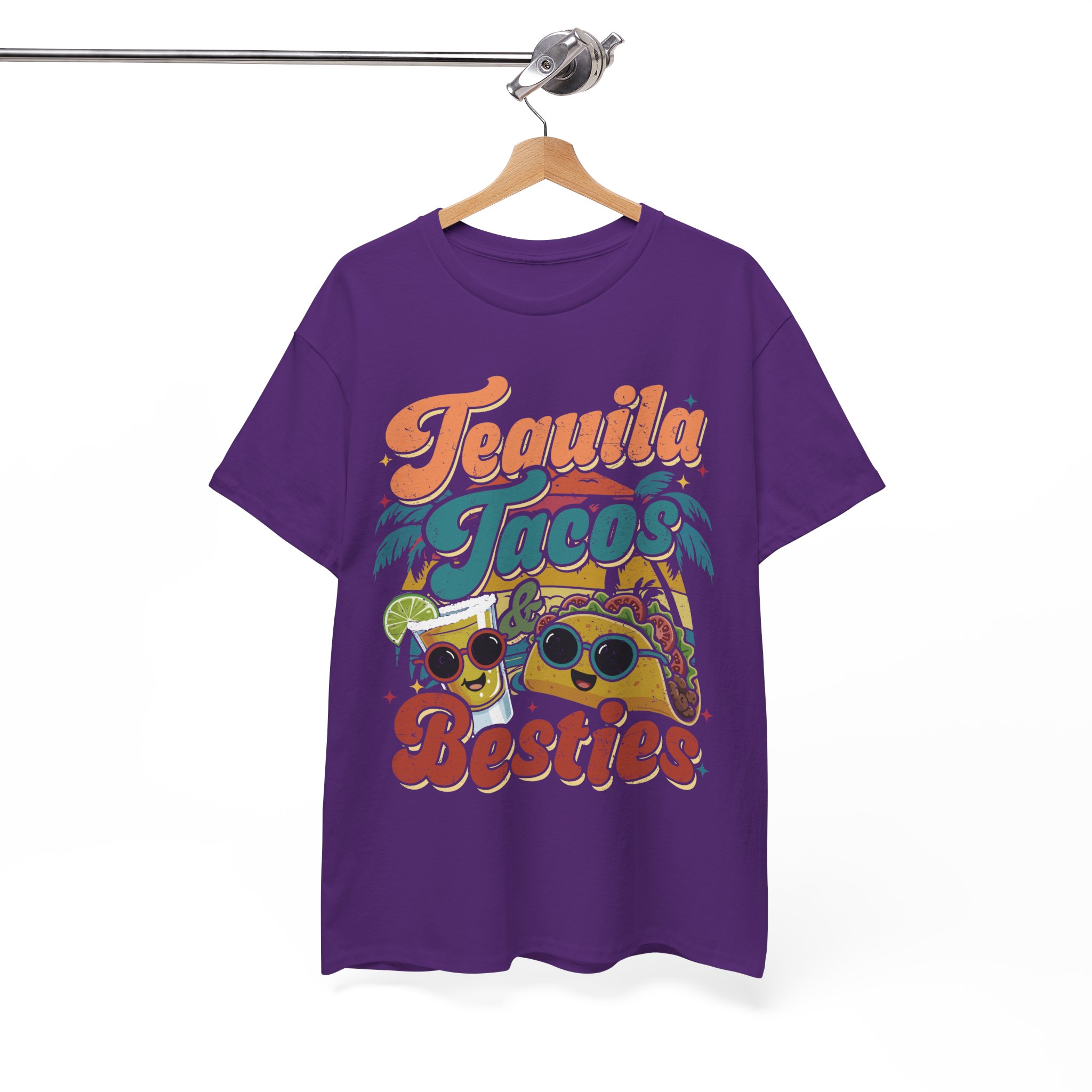 Tequila Tacos And Besties Vintage Retro Taco Festival Shirt - Image 14