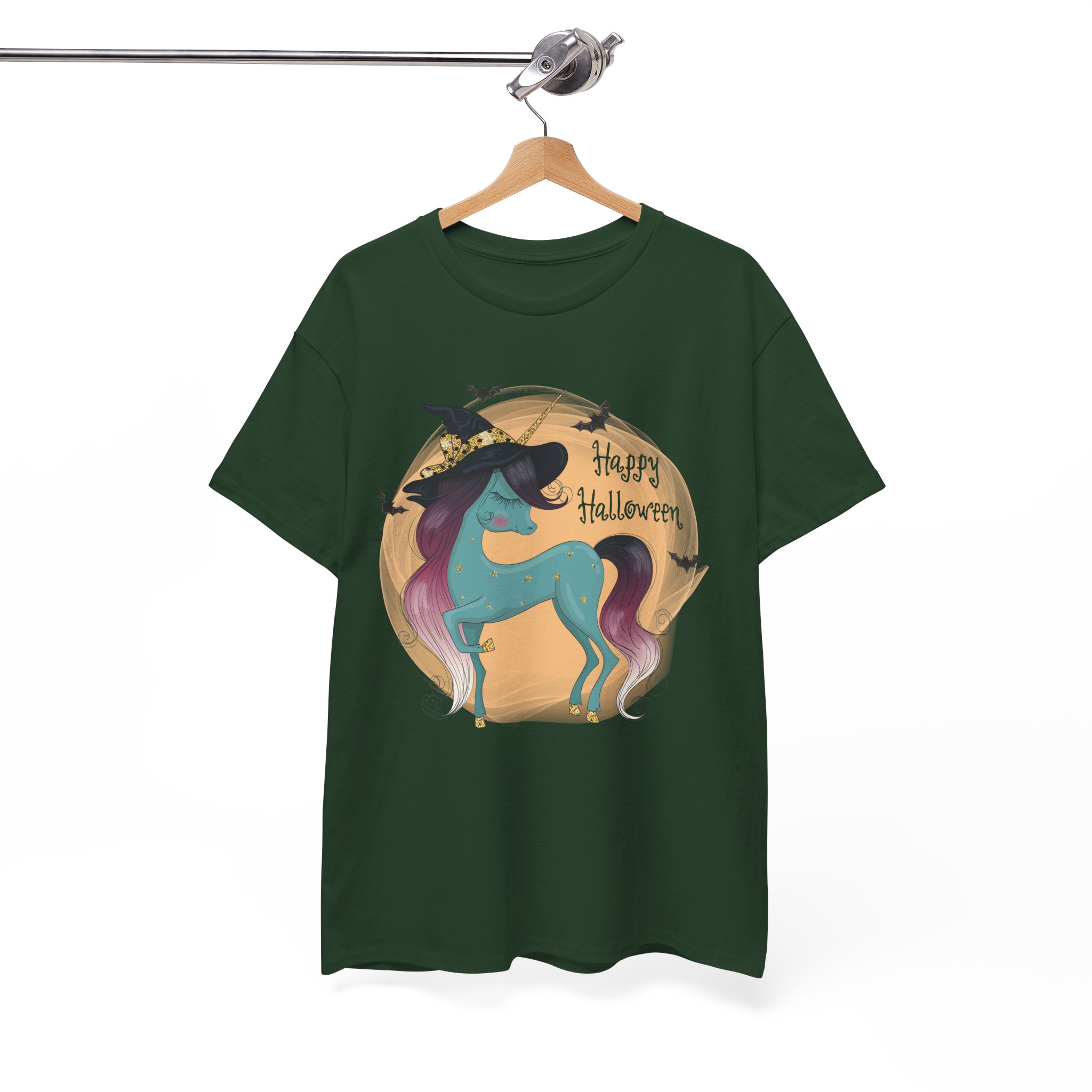 Happy Halloween Unicorn T-Shirt - Witch Hat Fantasy Tee - Image 4