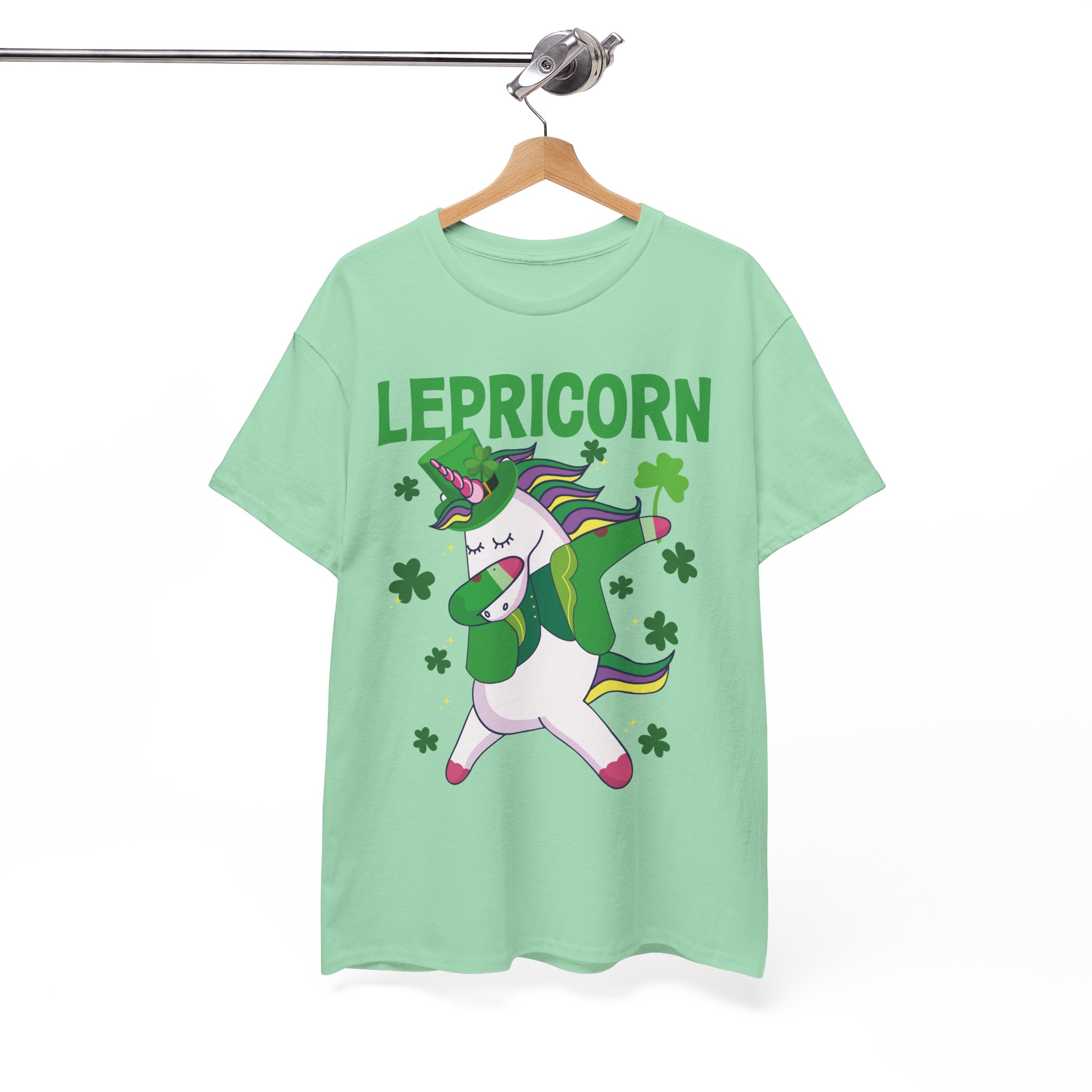 Lepricorn Unicorn T-Shirt - Funny St. Patrick’s Day Dab Dabbing Rainbow Shamrock Tee