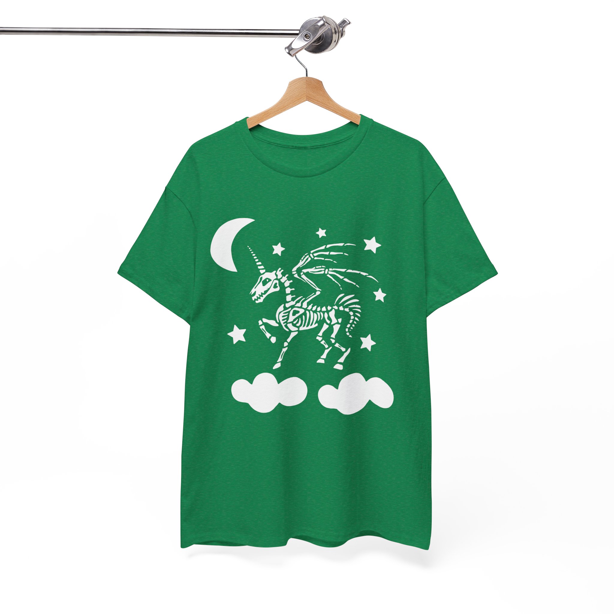 Skeleton Pegasus Moon T‑Shirt - Gothic Unicorn Night Sky Tee - Image 7