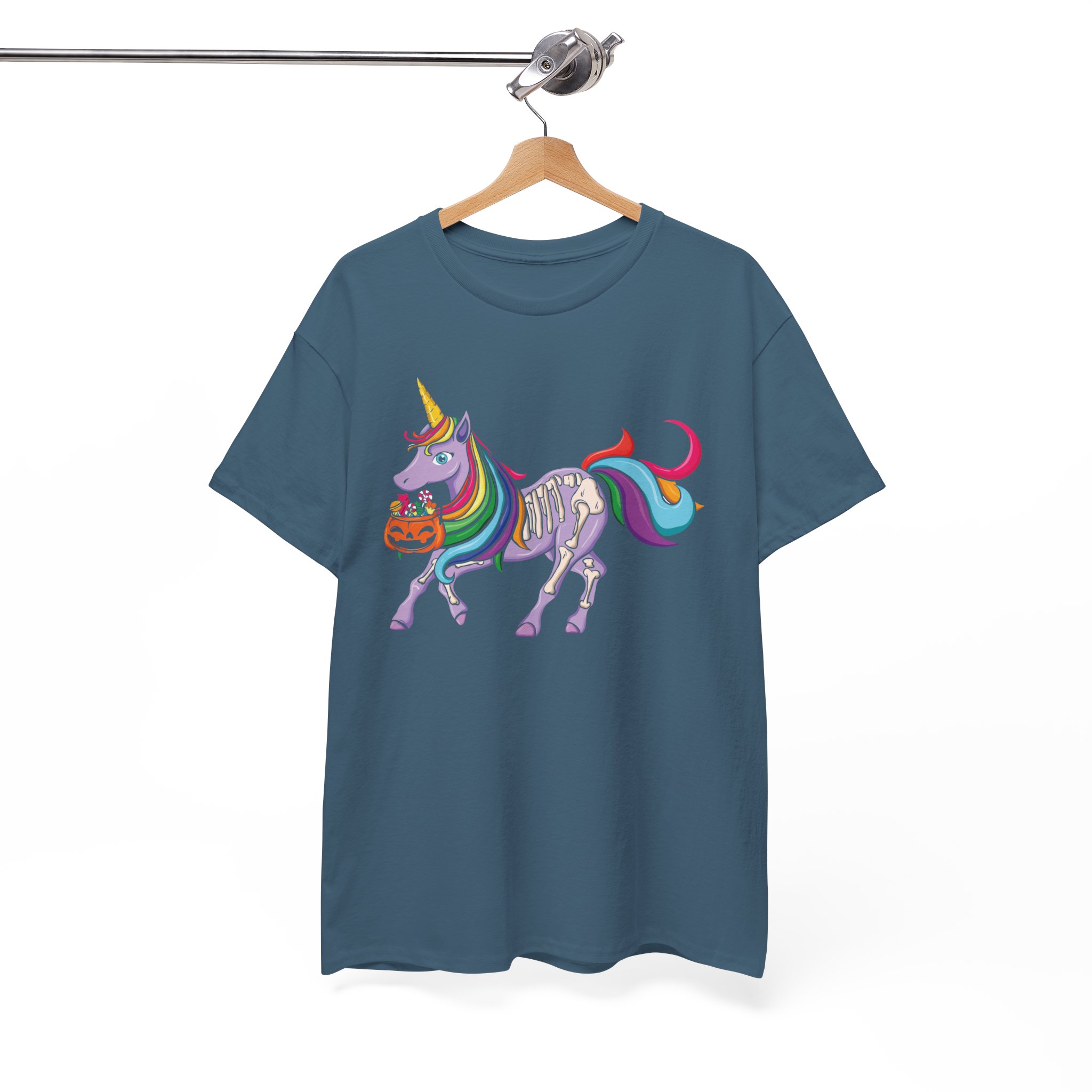 Halloween Rainbow Unicorn T-Shirt - Trick-or-Treat Pumpkin Costume Tee - Image 6