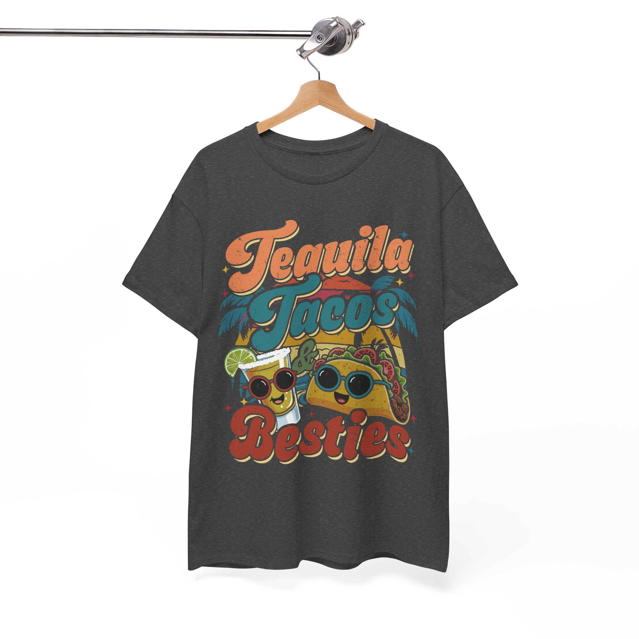 Tequila Tacos And Besties Vintage Retro Taco Festival Shirt - Image 10