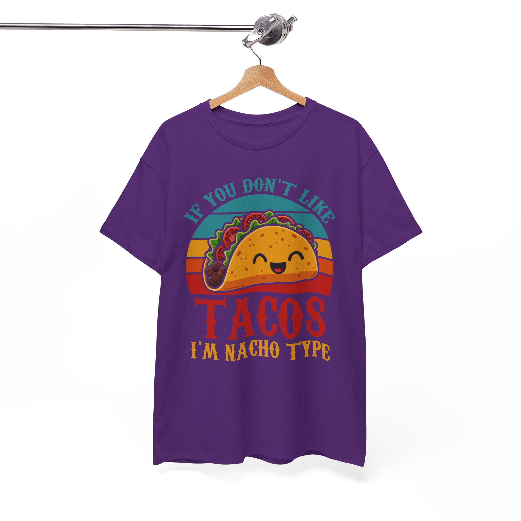 "If You Don't Like Tacos I'm Nacho Type" Retro Taco Shirt - Image 12