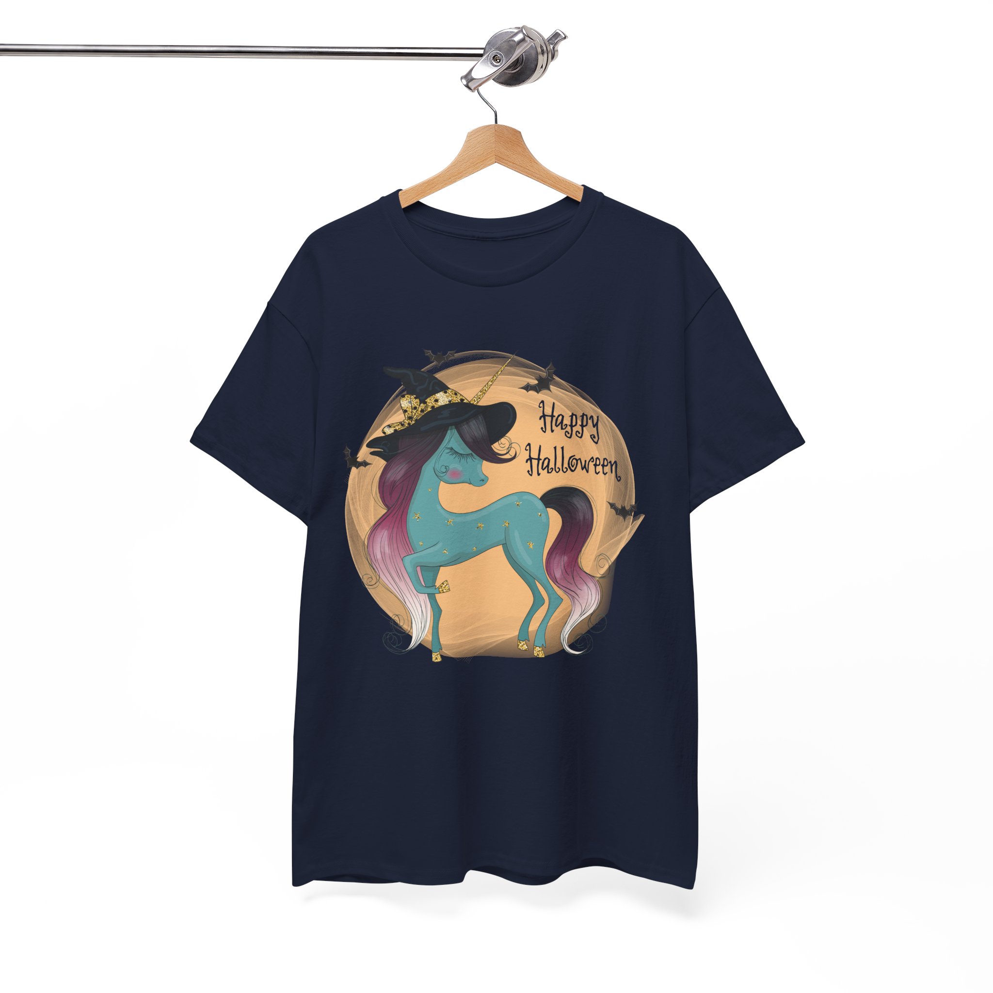 Happy Halloween Unicorn T-Shirt - Witch Hat Fantasy Tee - Image 7