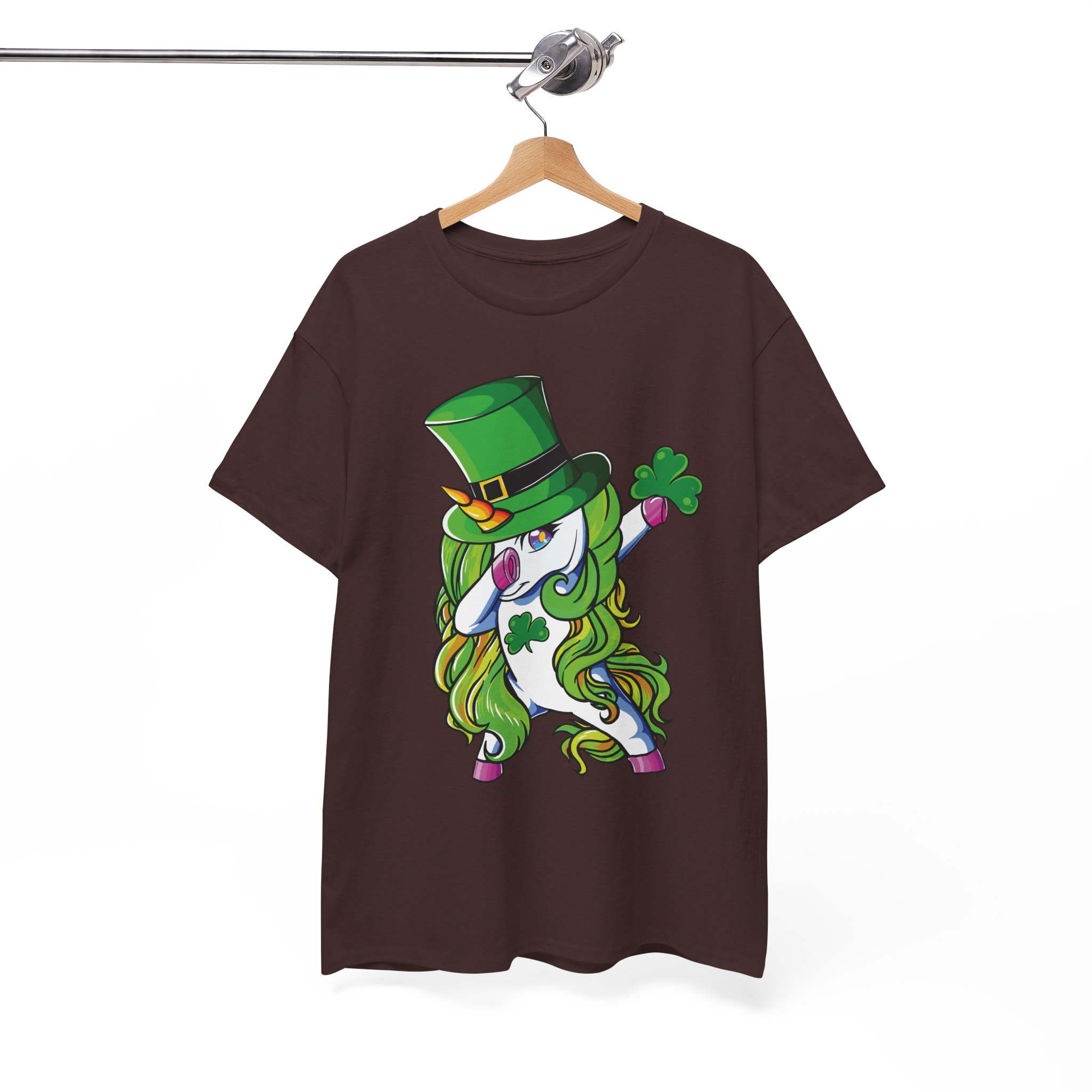 St. Patrick's Day Dabbing Unicorn T‑Shirt - Lucky Clover Leprechaun Tee - Image 4