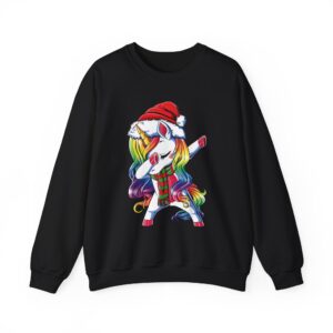 Unicorn Dabbing Rainbow Christmas Sweatshirt Gift