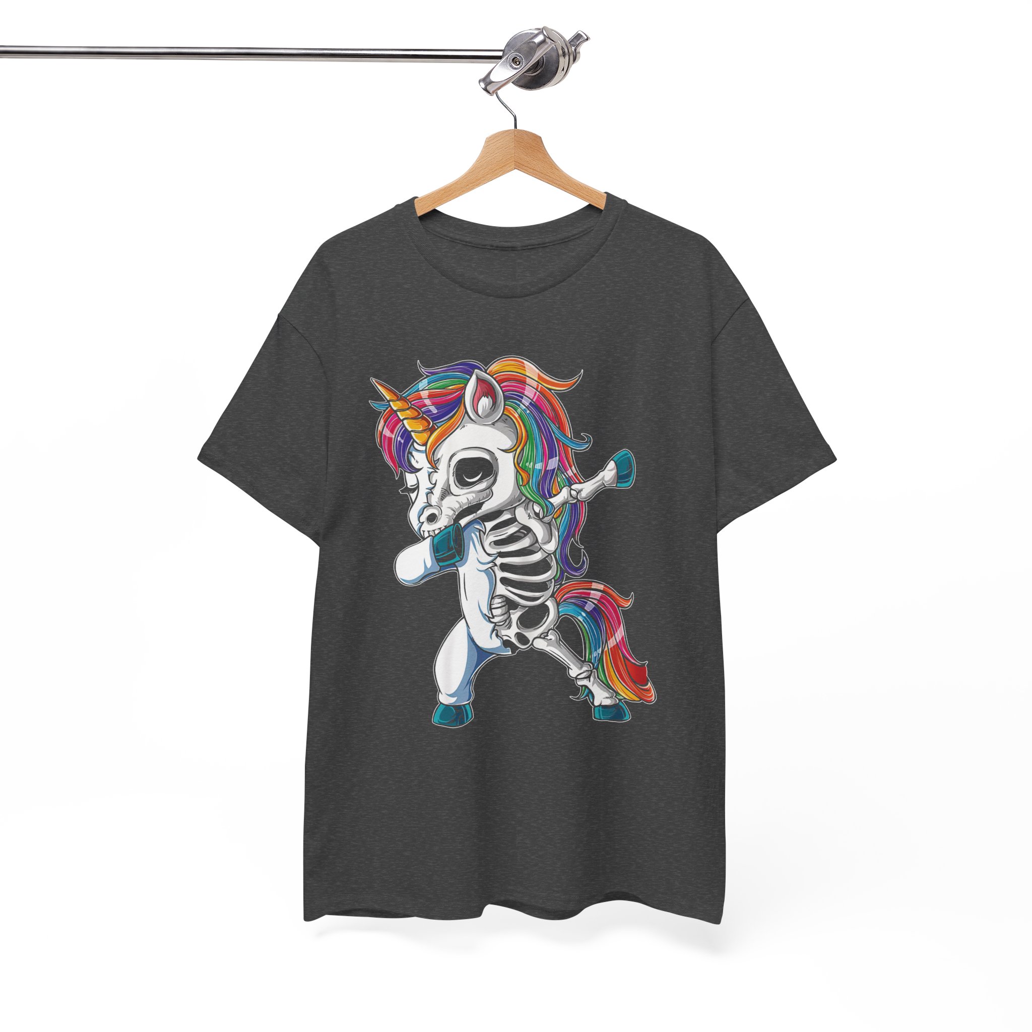 Skeleton Dab Unicorn T‑Shirt - Rainbow Skull Dancing Unicorn Tee - Image 5