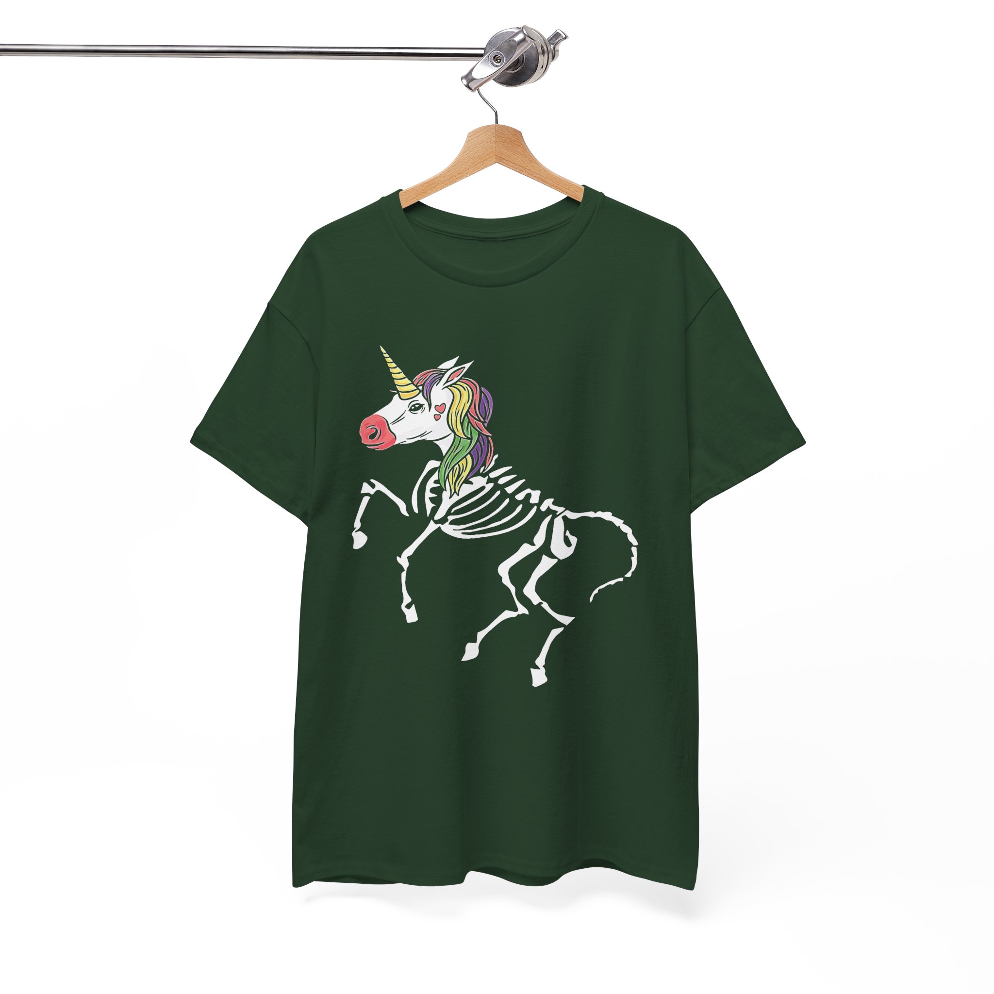 Skeleton Unicorn T‑Shirt - Rainbow Skull Fantasy Tee - Image 4