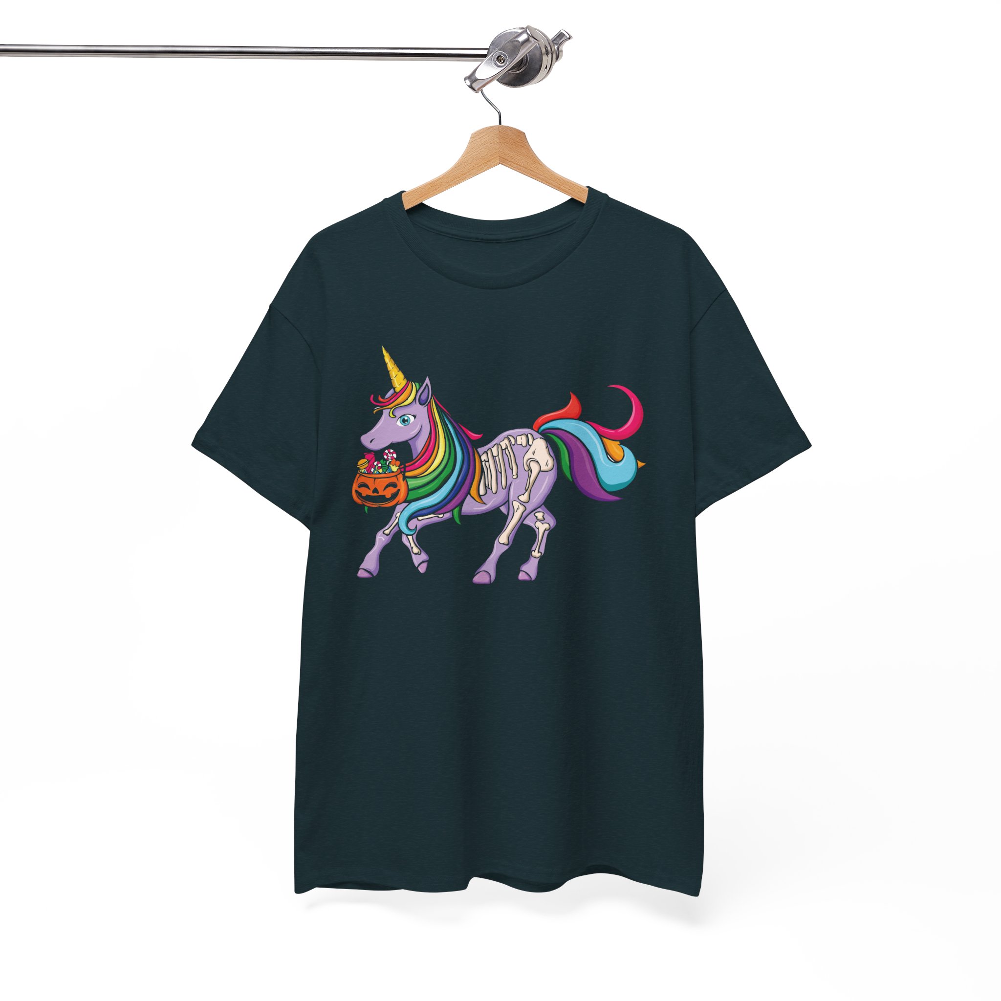 Halloween Rainbow Unicorn T-Shirt - Trick-or-Treat Pumpkin Costume Tee