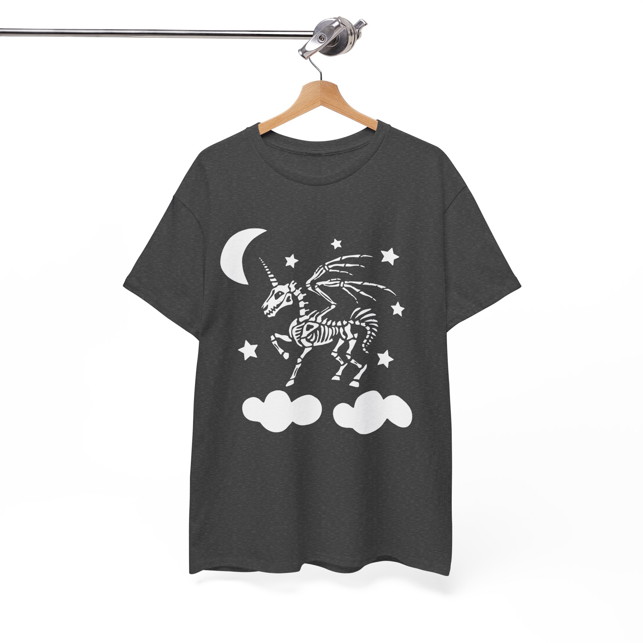 Skeleton Pegasus Moon T‑Shirt - Gothic Unicorn Night Sky Tee - Image 4