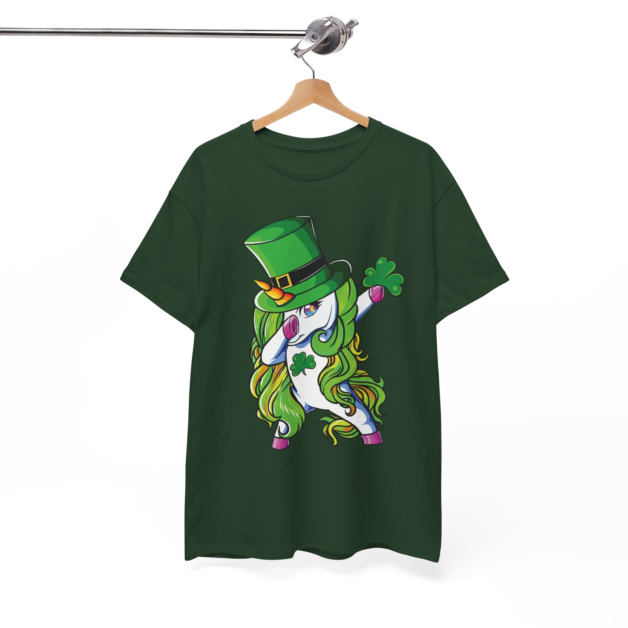 St. Patrick's Day Dabbing Unicorn T‑Shirt - Lucky Clover Leprechaun Tee - Image 7