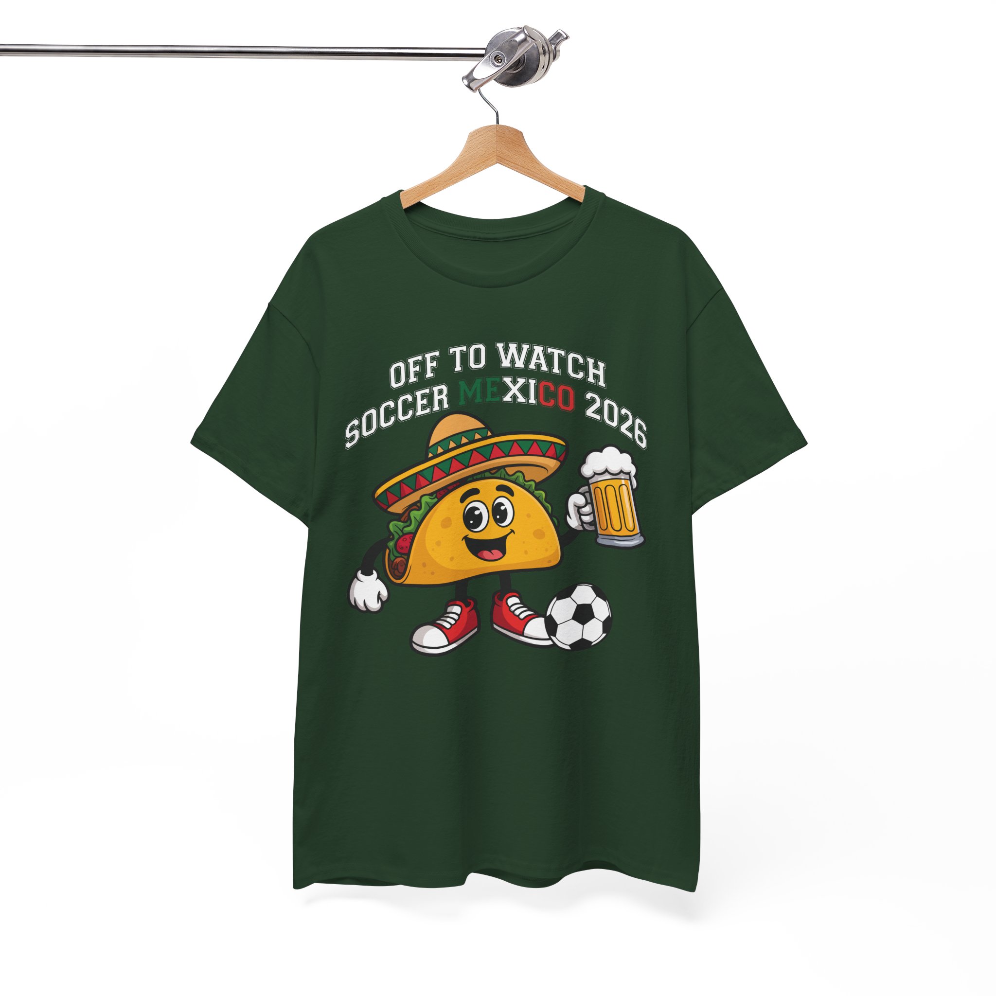 Soccer Taco Tee - "Off to Watch Soccer Mexico 2026" Football Fan T‑Shirt - Image 3