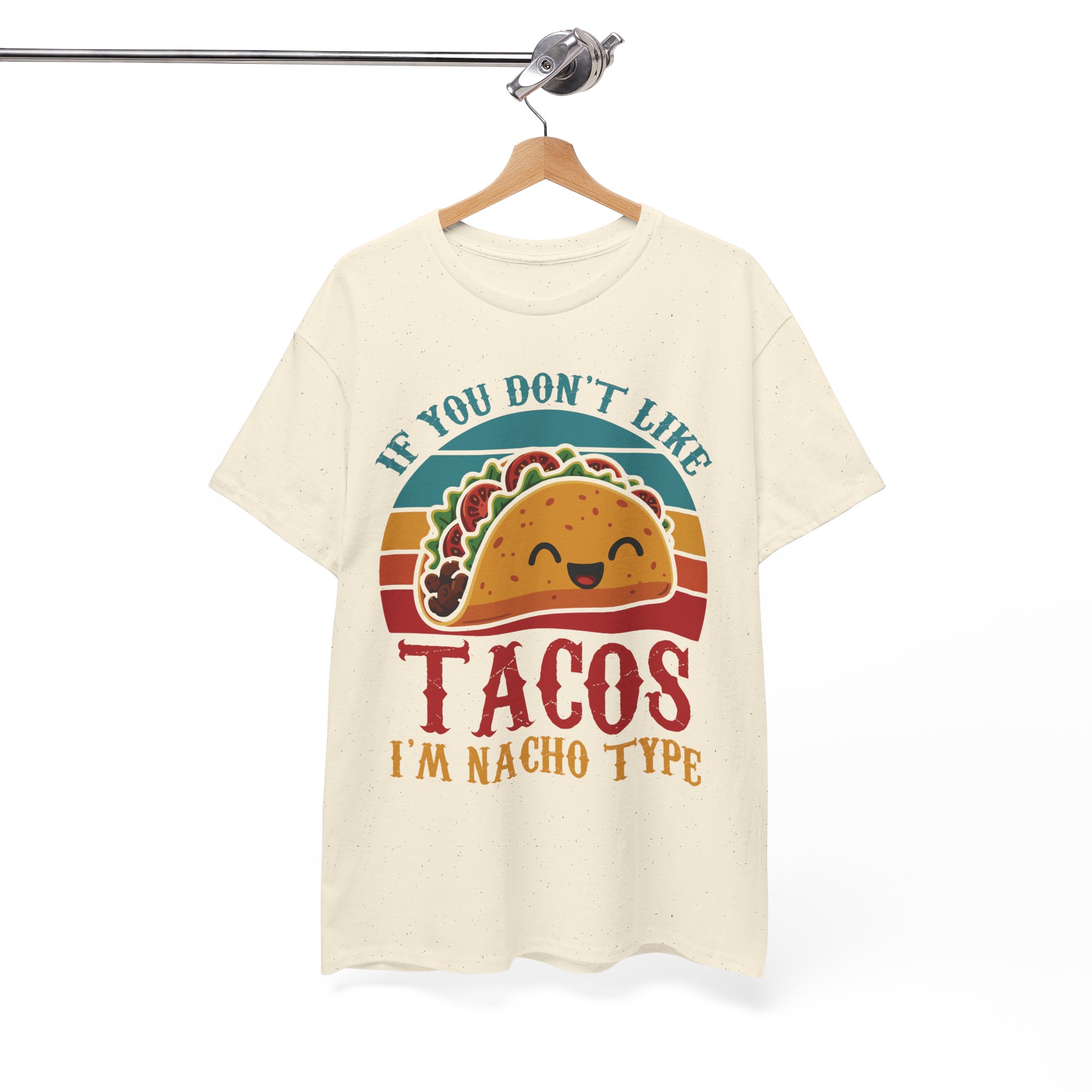"If You Don't Like Tacos I'm Nacho Type" Retro Taco Shirt - Image 5