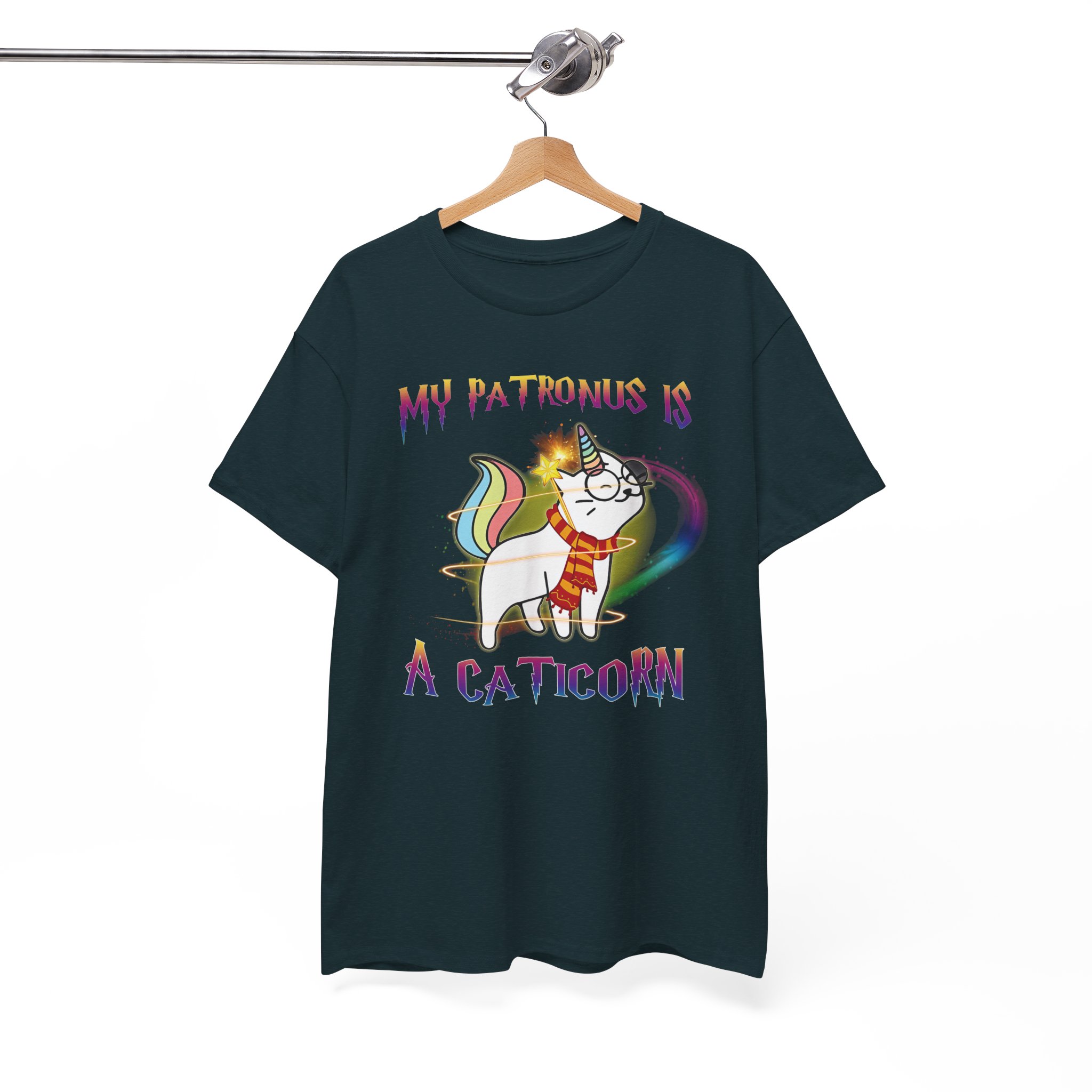 My Patronus Is a Caticorn T‑Shirt - Cute Rainbow Cat Unicorn Graphic Tee - Image 6