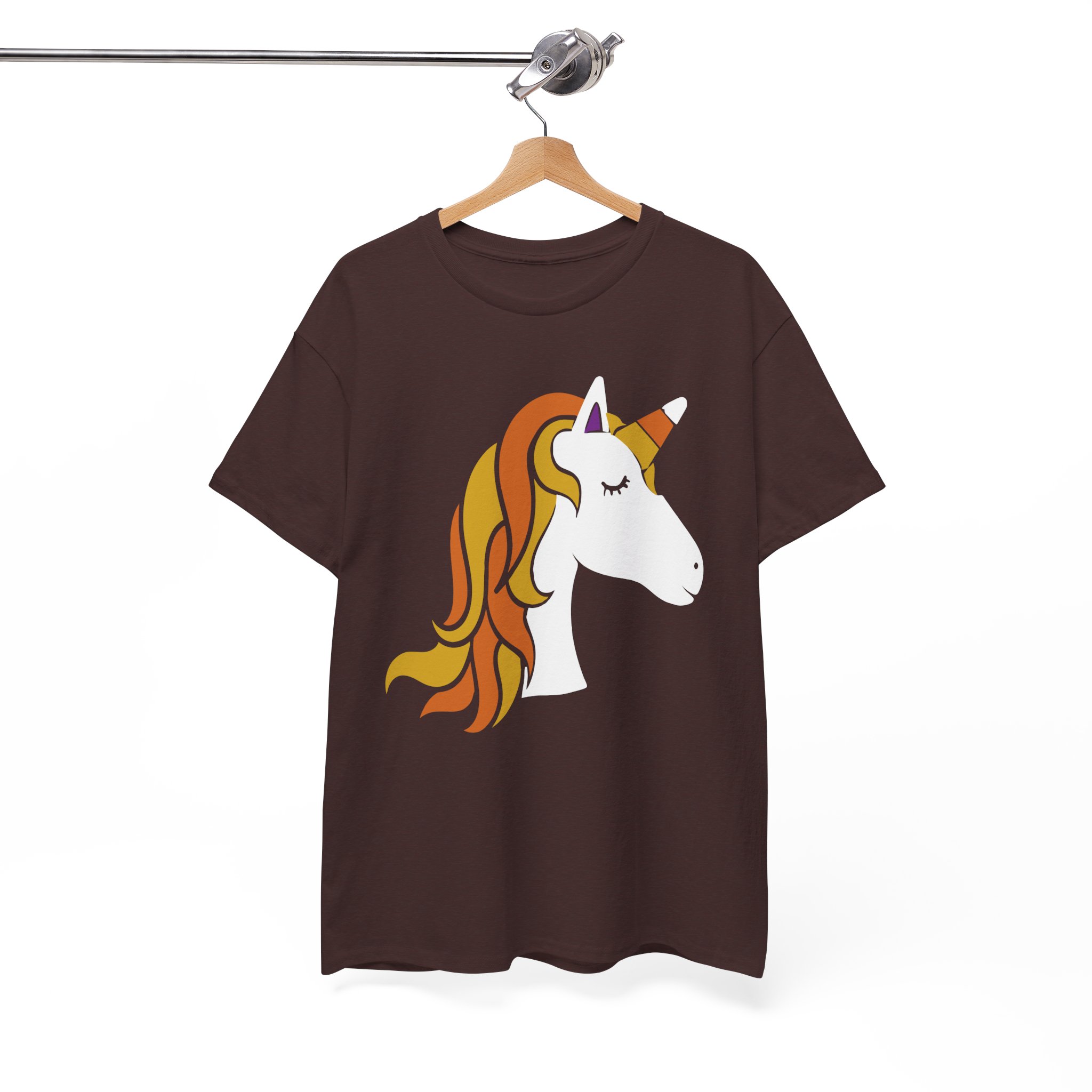 Retro Orange Unicorn T-Shirt - Cute Fantasy Graphic Tee for Kids & Adults - Image 2