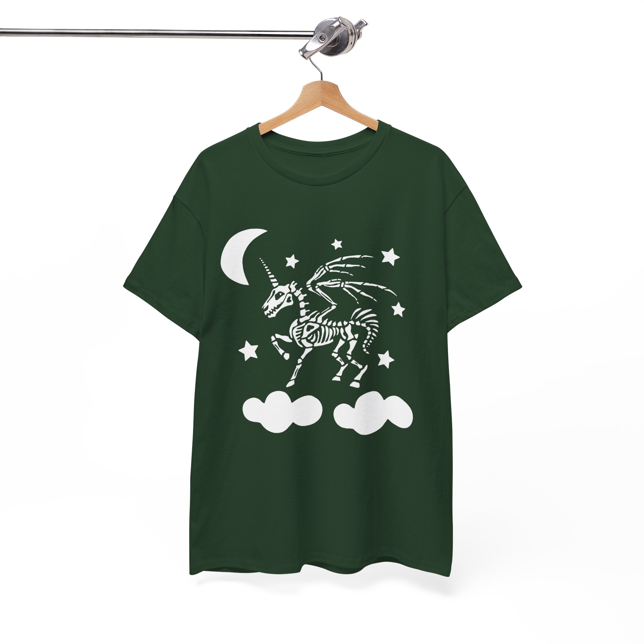 Skeleton Pegasus Moon T‑Shirt - Gothic Unicorn Night Sky Tee - Image 3
