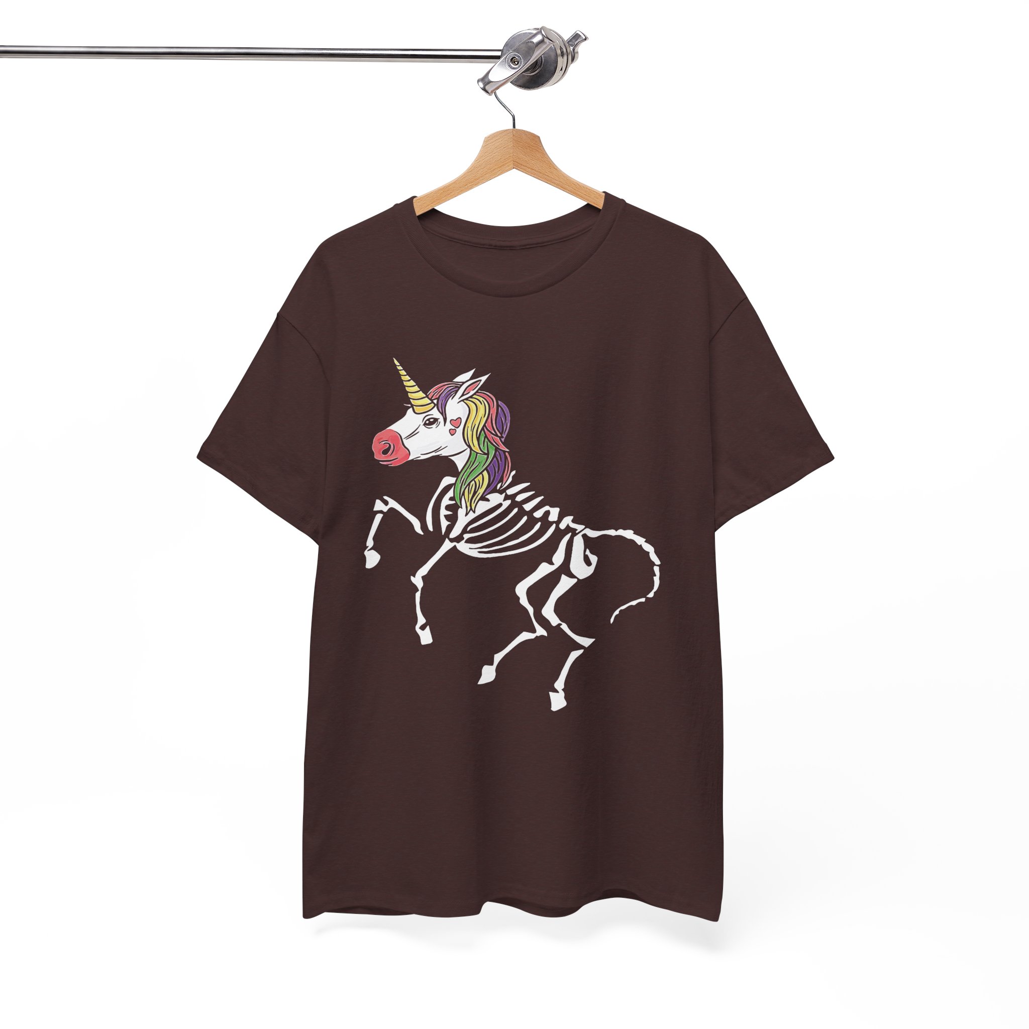 Skeleton Unicorn T‑Shirt - Rainbow Skull Fantasy Tee - Image 2