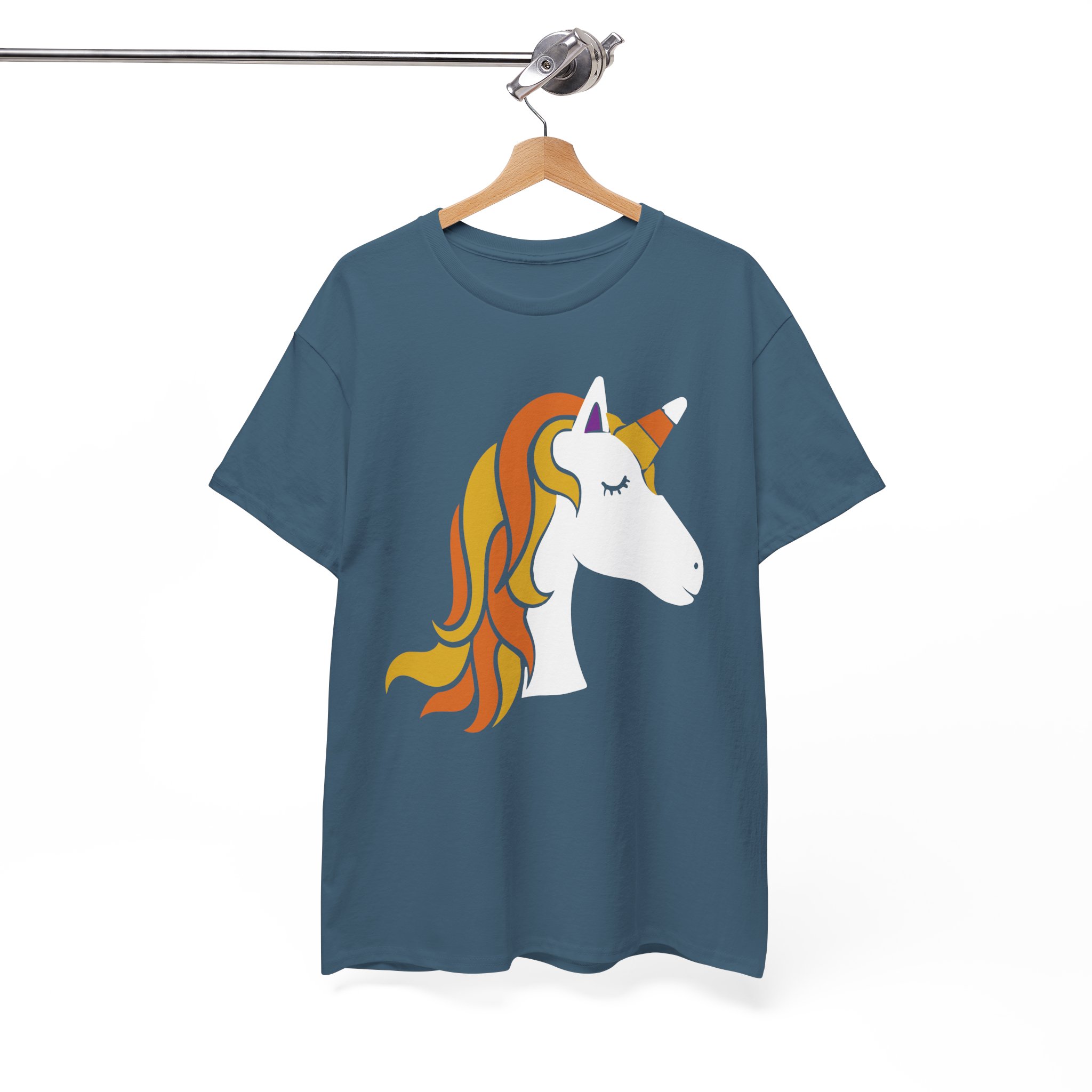 Retro Orange Unicorn T-Shirt - Cute Fantasy Graphic Tee for Kids & Adults - Image 6