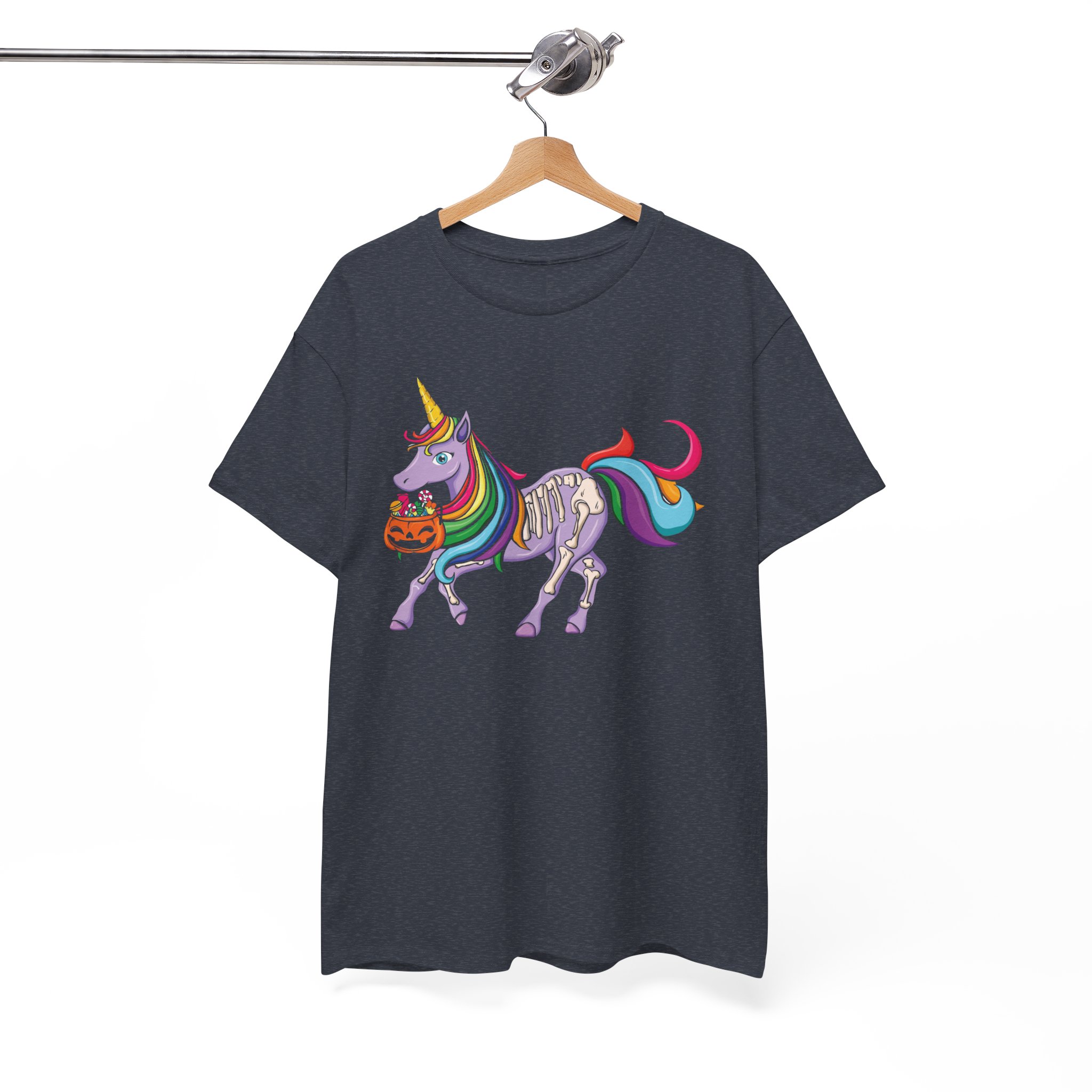 Halloween Rainbow Unicorn T-Shirt - Trick-or-Treat Pumpkin Costume Tee - Image 8