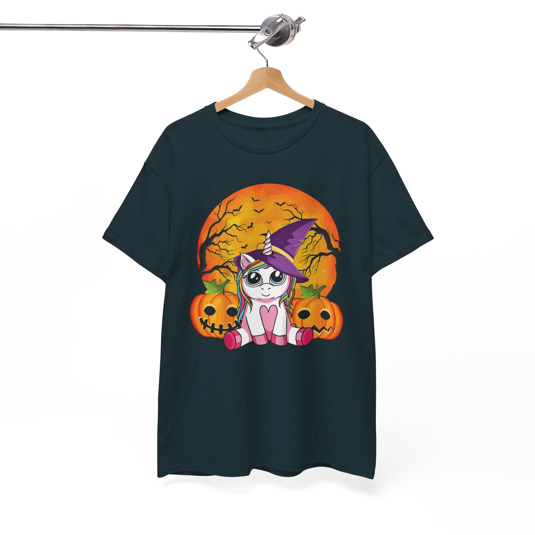 Halloween Cat Tee - Cute Witch Kitty with Pumpkins Shirt - Image 5