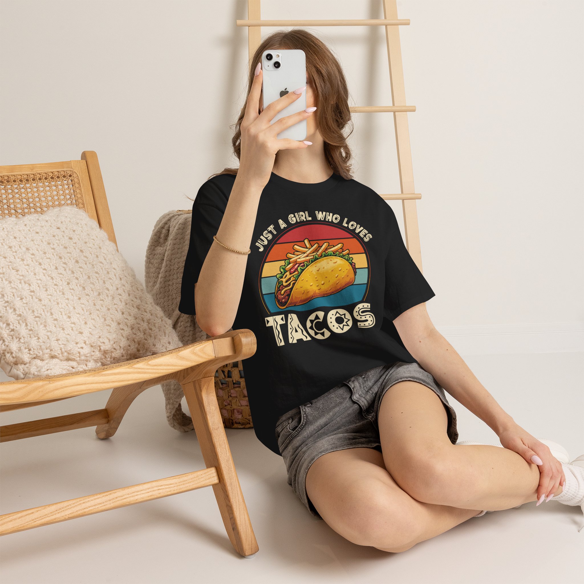 Just a Girl Who Loves Tacos Retro Taco Tee - Image 2