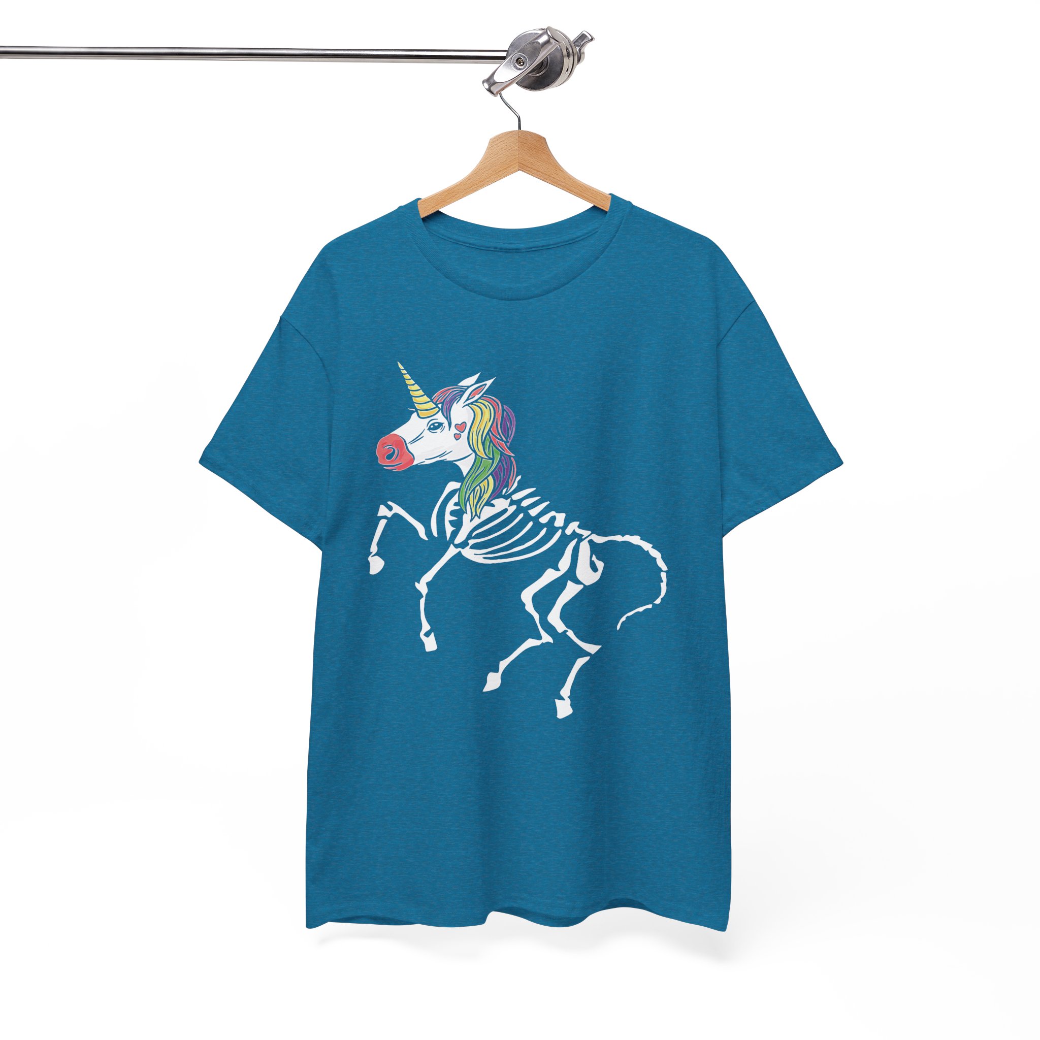 Skeleton Unicorn T‑Shirt - Rainbow Skull Fantasy Tee - Image 7