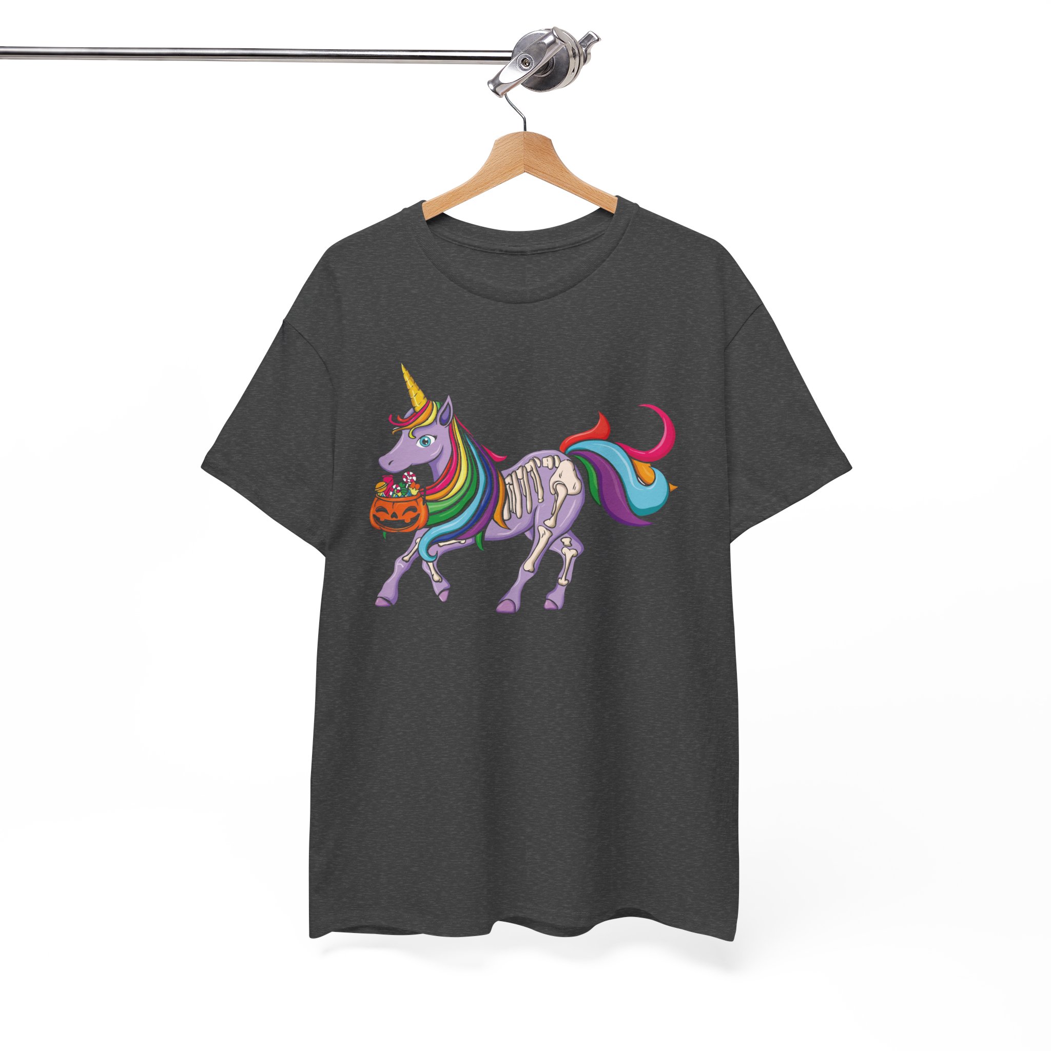Halloween Rainbow Unicorn T-Shirt - Trick-or-Treat Pumpkin Costume Tee - Image 5